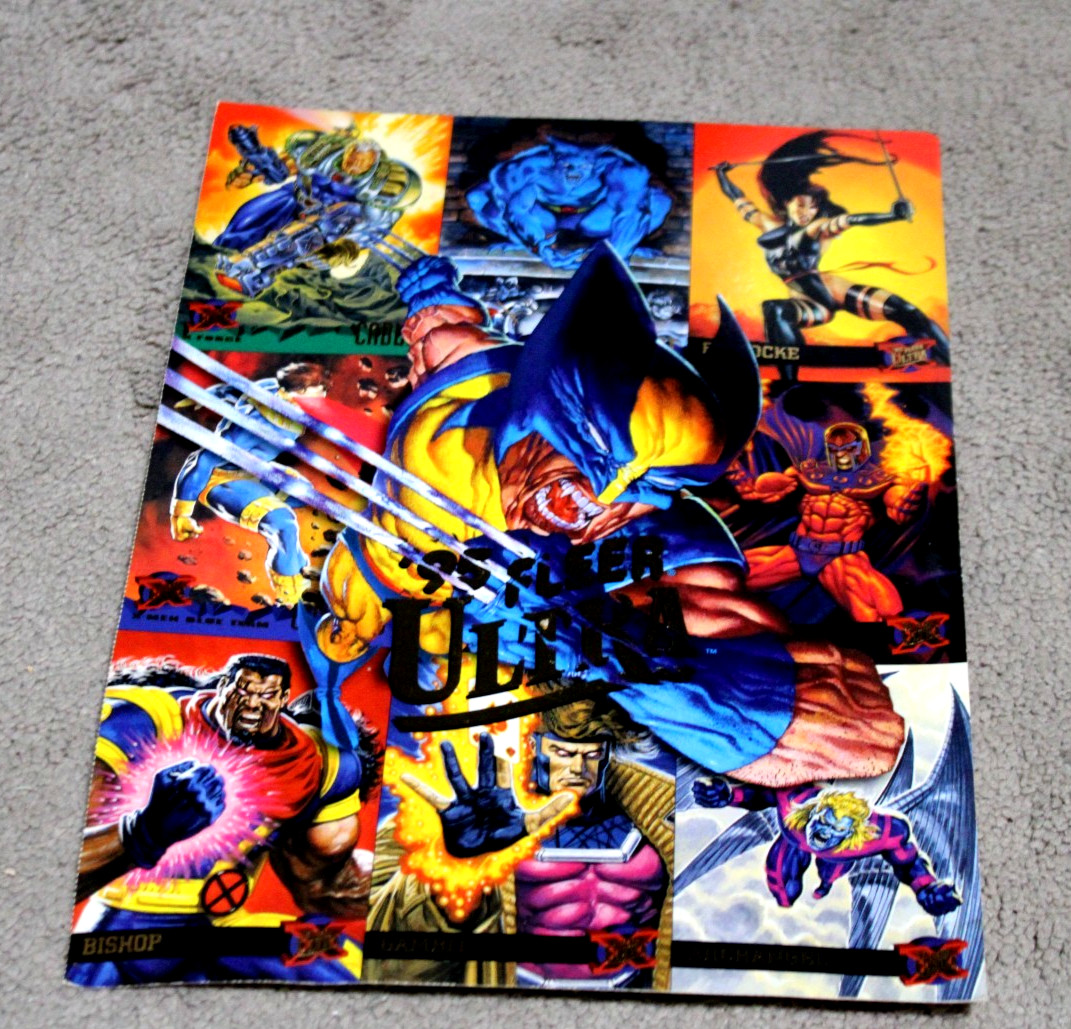 FLEER ULTRA 1995 MARVEL X-MEN CABLE-GAMBIT-BISHOP FOGLIO NON TAGLIATO 9 CARTE PANNELLO PROMOZIONALE