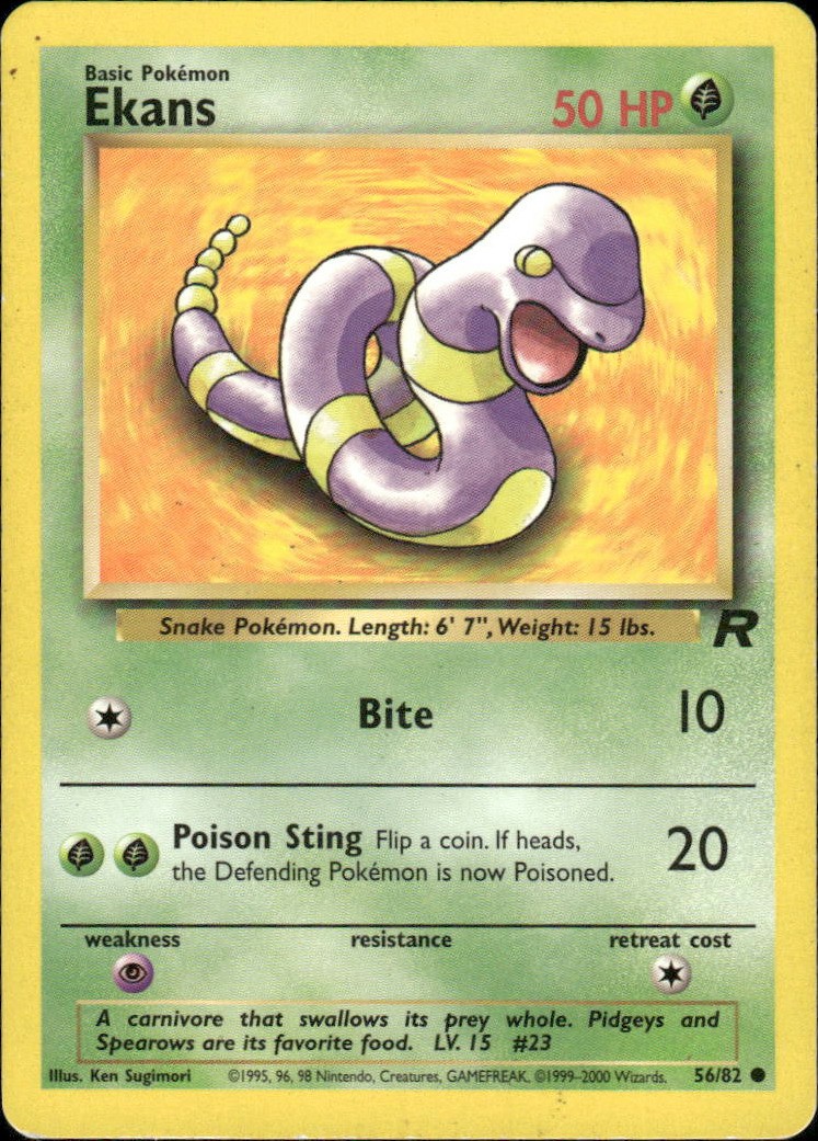 Ekans Team Rocket 56/82 Common Unlimited Pokémon — English DMG