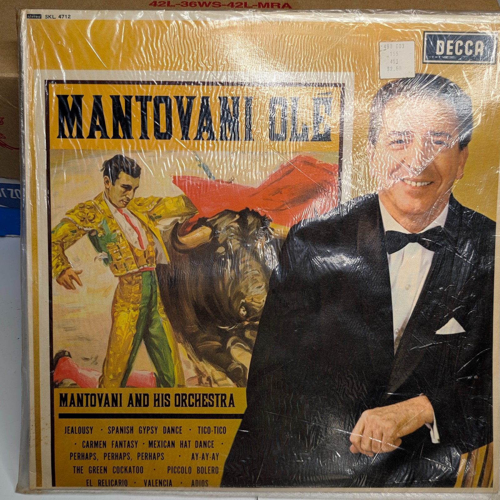 Mantovani Ole LP Decca 33 RPM Mantovani His Orchestra VG+ Vinyl Record Album L4