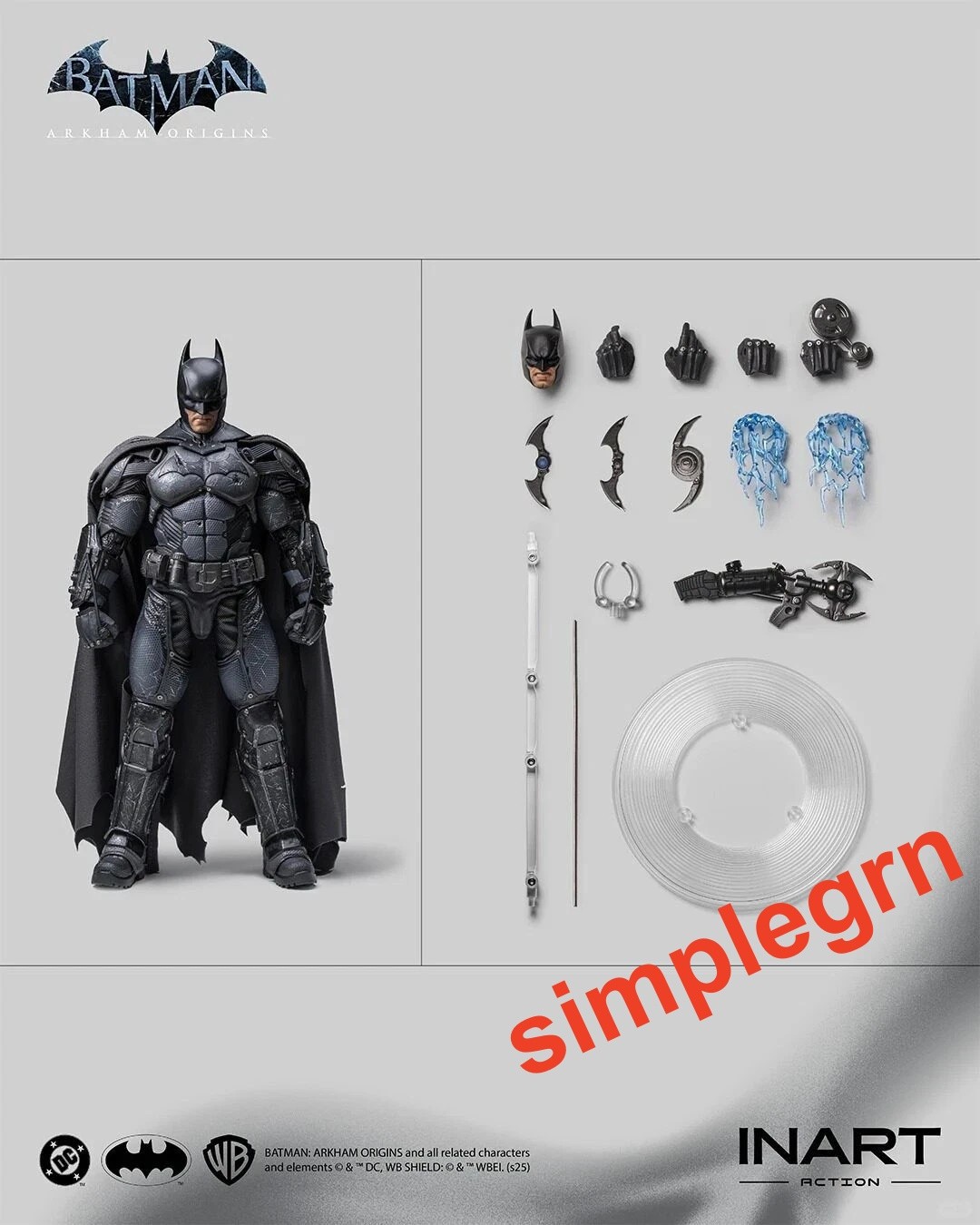 In Stock INART Batman Arkham Origins Battle Damaged 1/12 Figure DC Action Figure