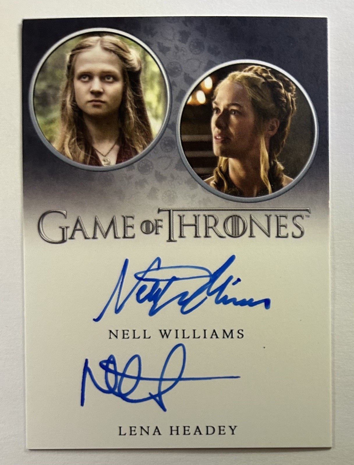 Game of Thrones Iron Anniversary Dual Autograph Lena Headey Nell Williams Auto