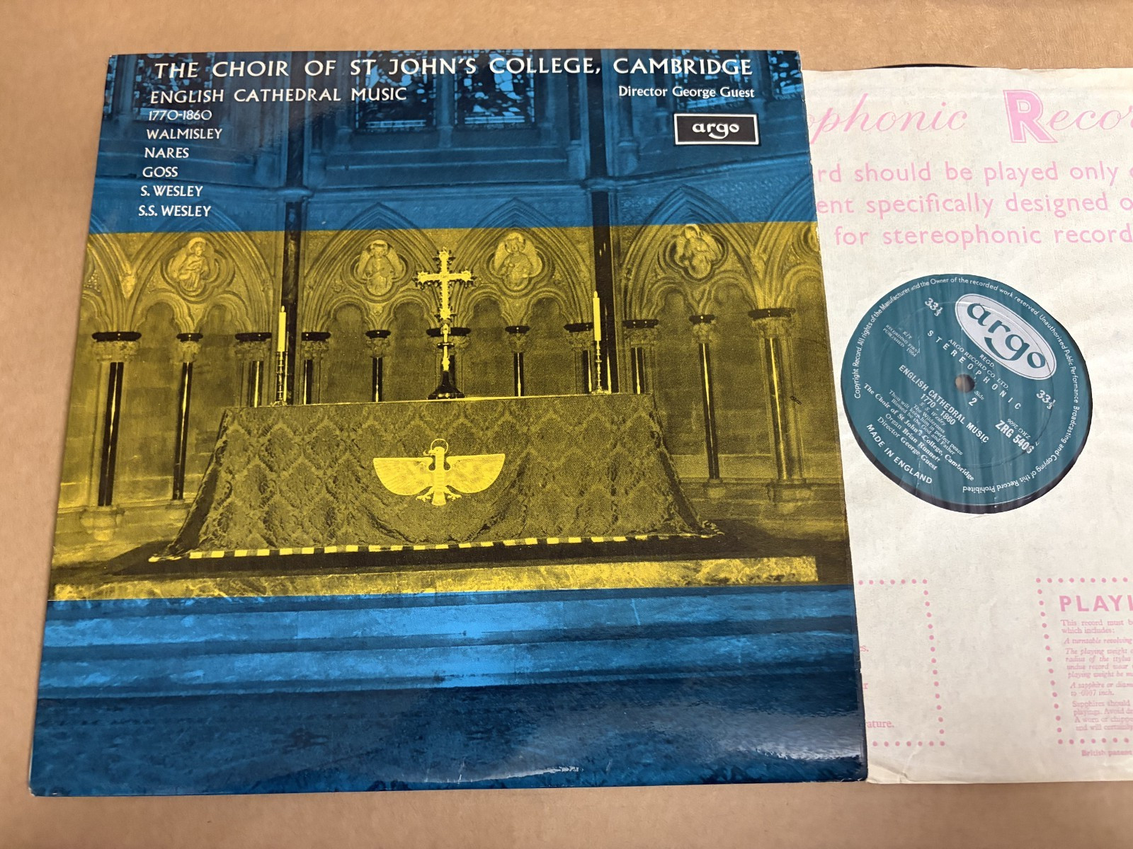 ZRG 5406 English Cathedral Music 1770-1860 St. Johns College Choir Cambridge Ova