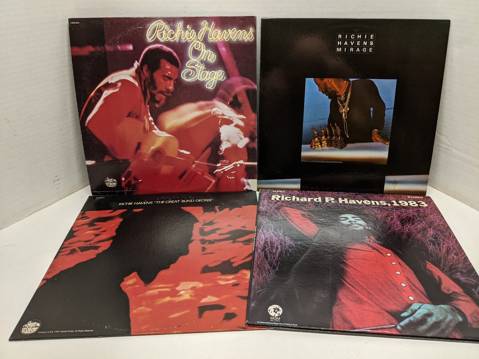 Lot of 4 Richie Havens Vinyl Records - On Stage Mirage 1983 Great Blind Degree