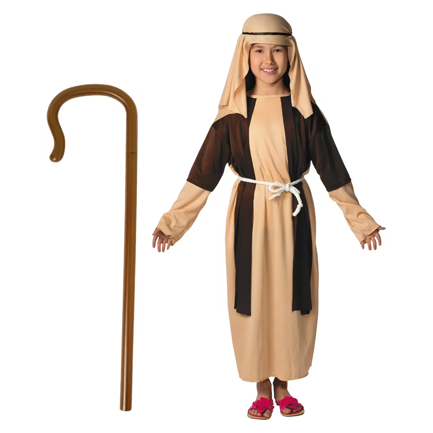 Kit Costume Pastore Piccolo per Bambini con Puntelli Truffatori Set - 4 Pezzi