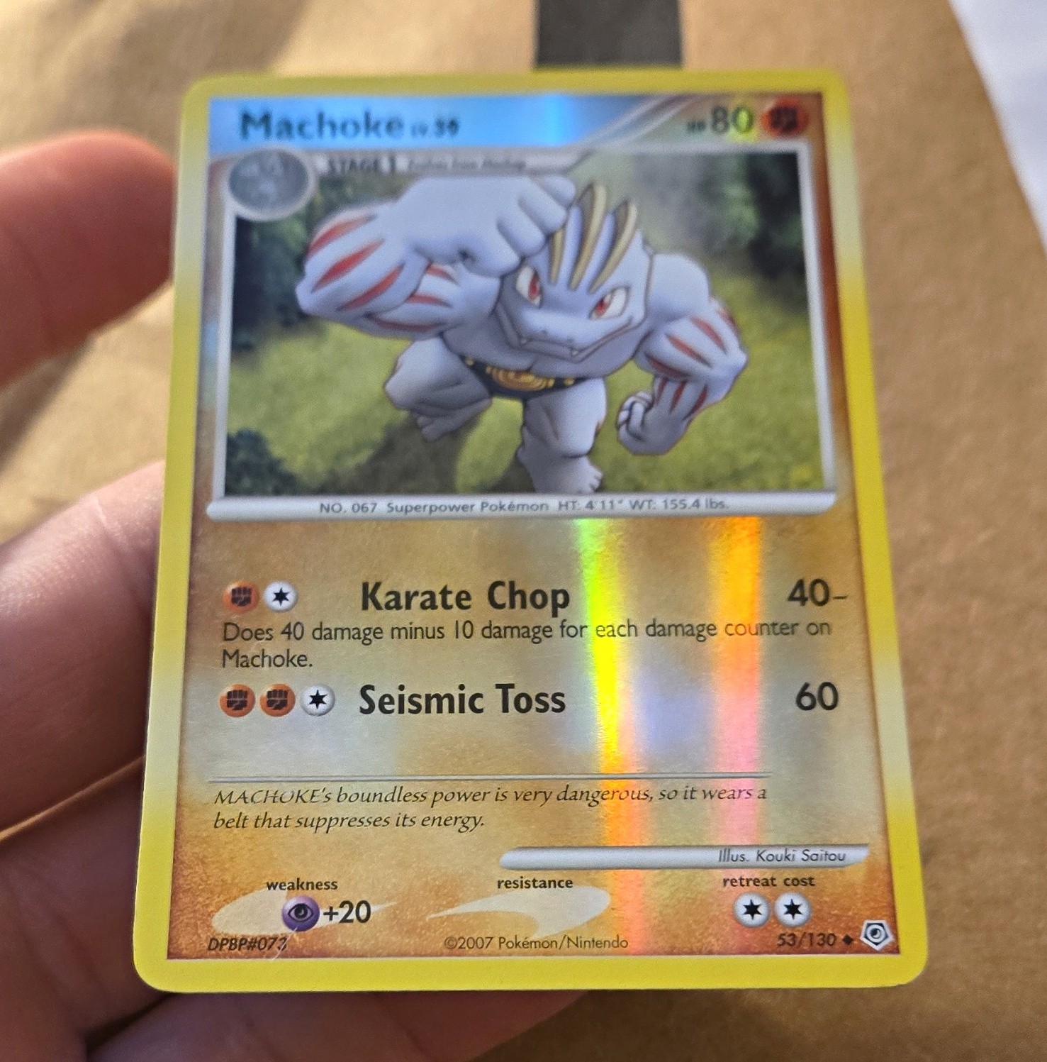 MACHOKE 53/130 UNCOMMON DIAMOND & PEARL POKEMON REVERSE HOLO NM