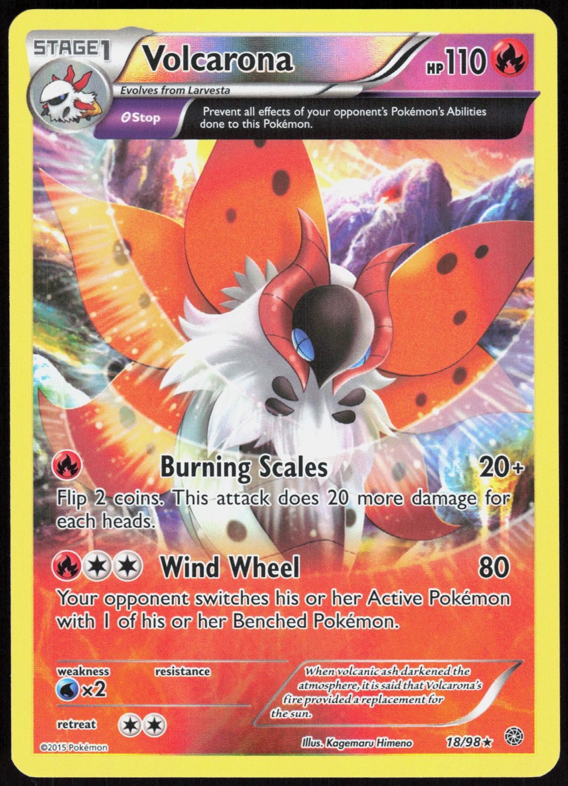 Volcarona 18 Antiche Origini - Pokemon Holo Inverso NM/M (Raro)