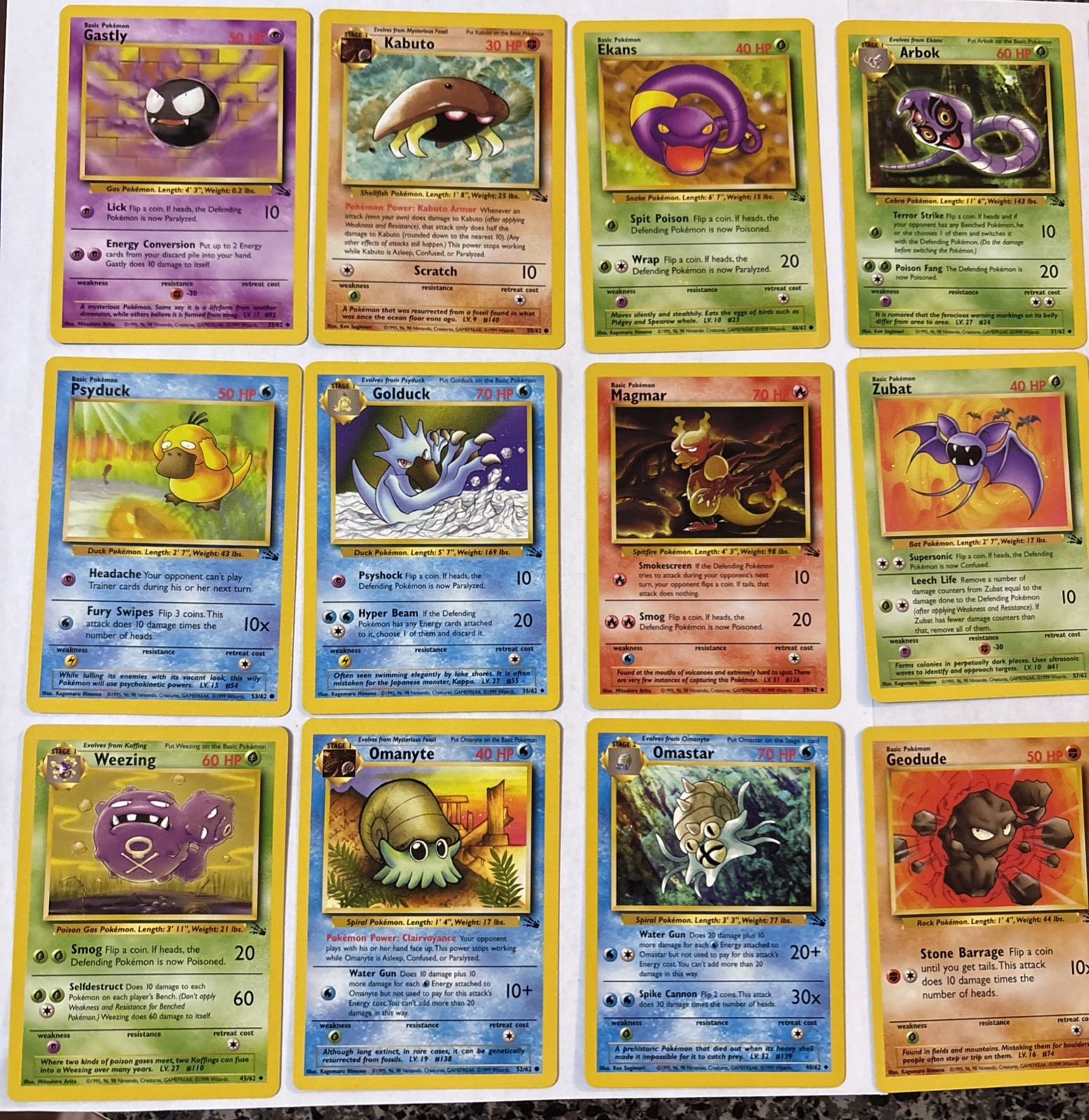 Lotto Pokemon TCG fossili vintage