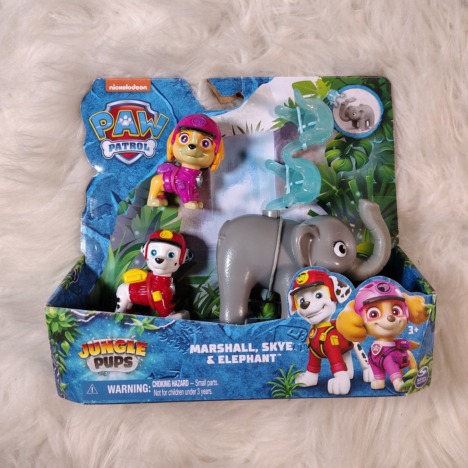 Paw Patrol Jungle Pups Marshall, Skye ed Elephant set 5 pezzi nuovo con scatola