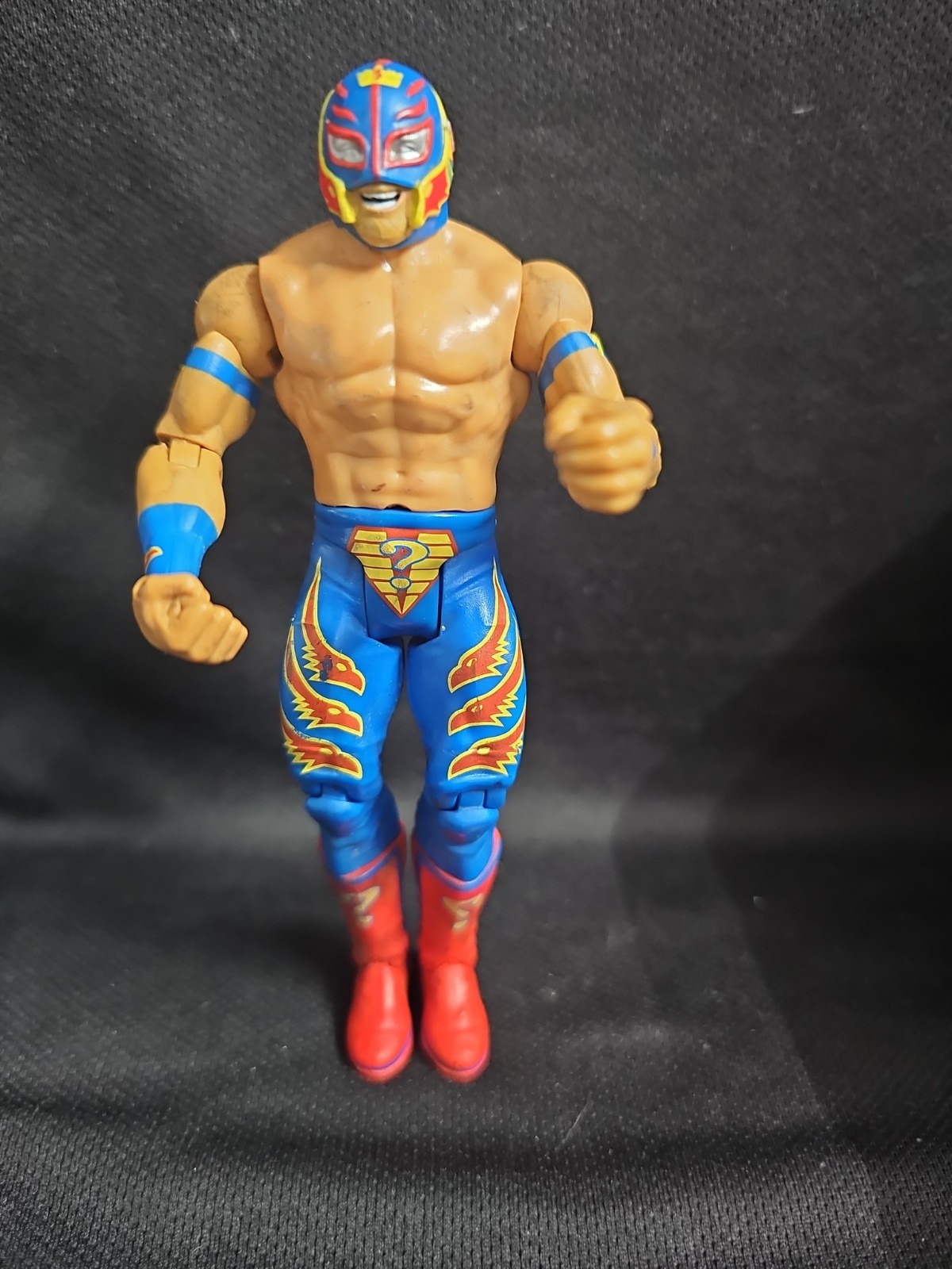 RARA Figura Rey Mysterio WWE Mattel Basic Series Wrestling 2010 Blu Rosso WWF WCW