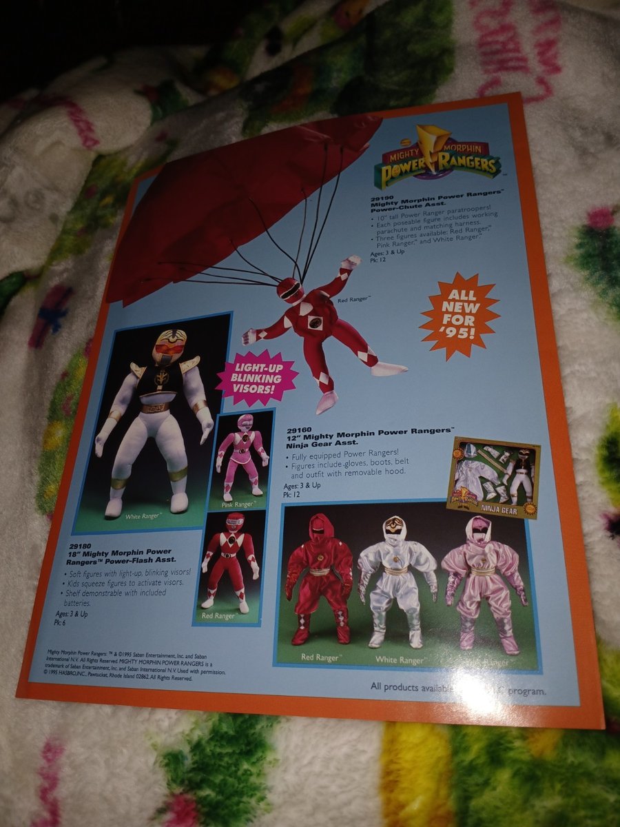 Bandai Power Rangers 1995 Pubblicità Lucido Stampa Foglio Alcuni Non Prodotti 2 Lati