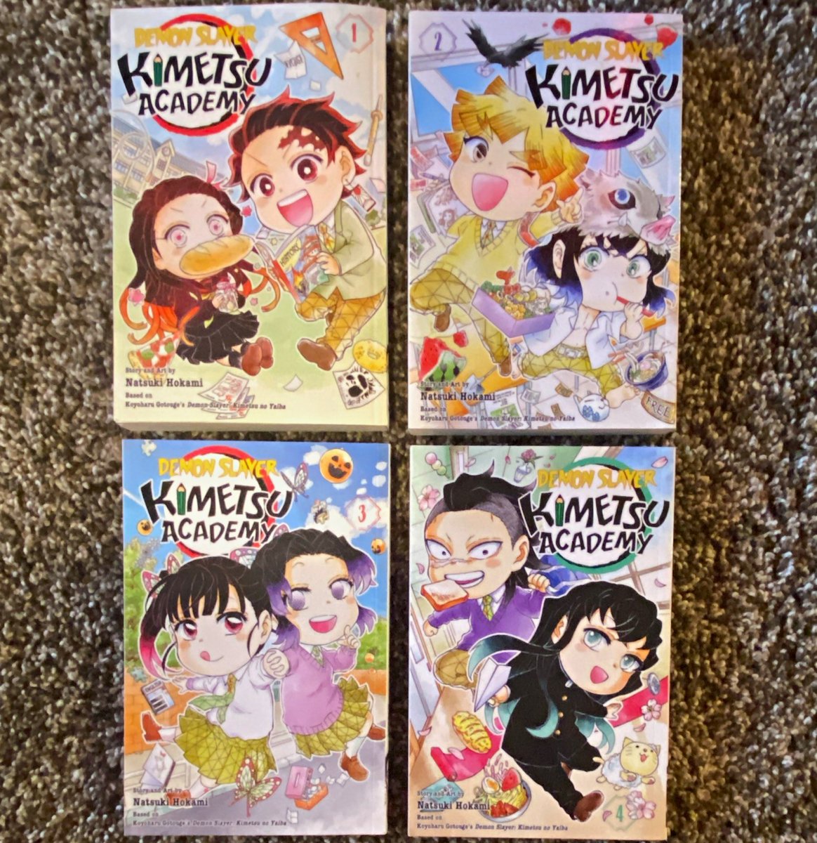 Demon Slayer: Kimetsu Academy Manga Vol. Set 1-4 Hokami inglese con copertina morbida