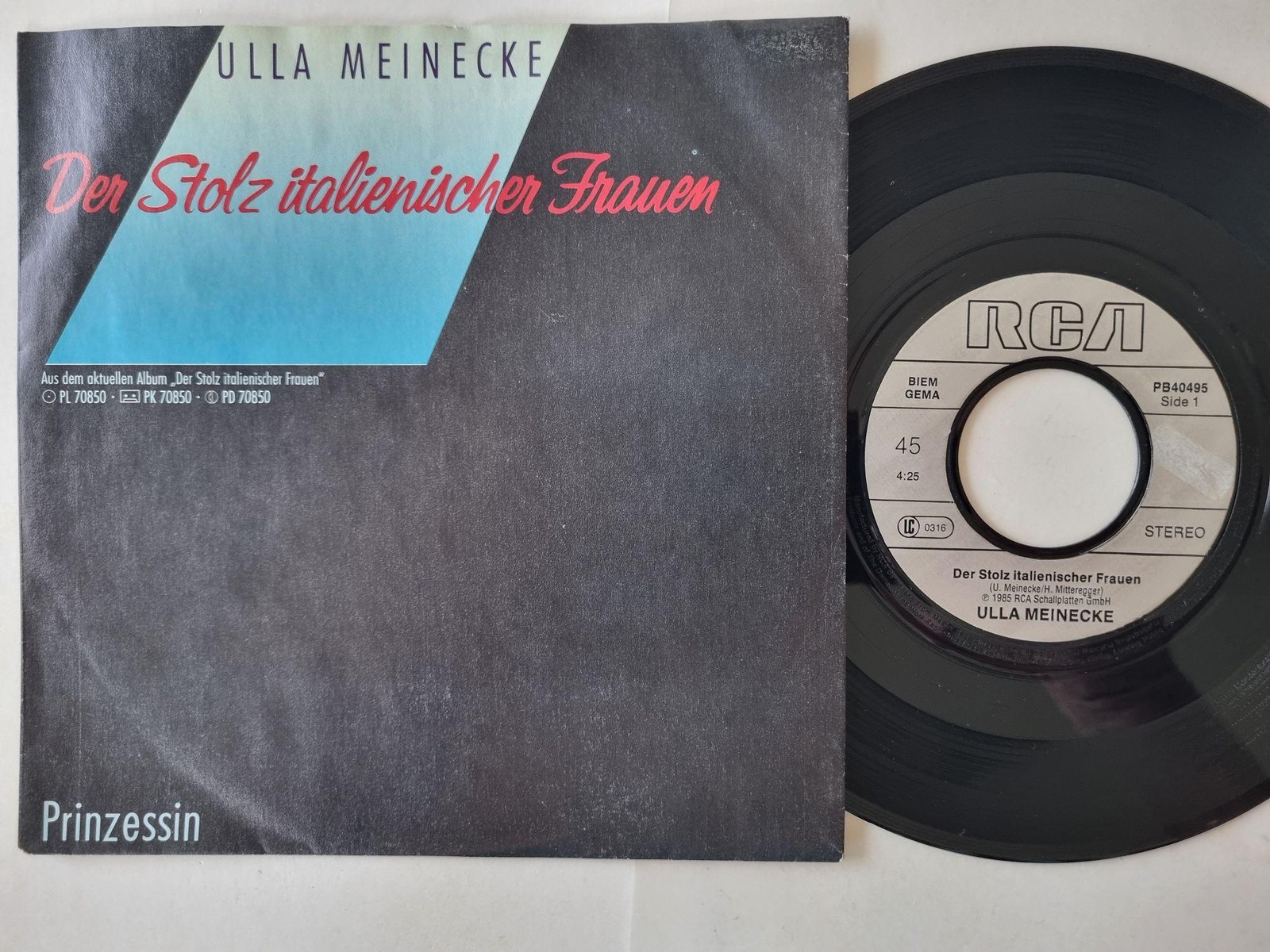 Ulla Meinecke - Der Stolz Italienischer Frauen 7'' Vinyl Germany