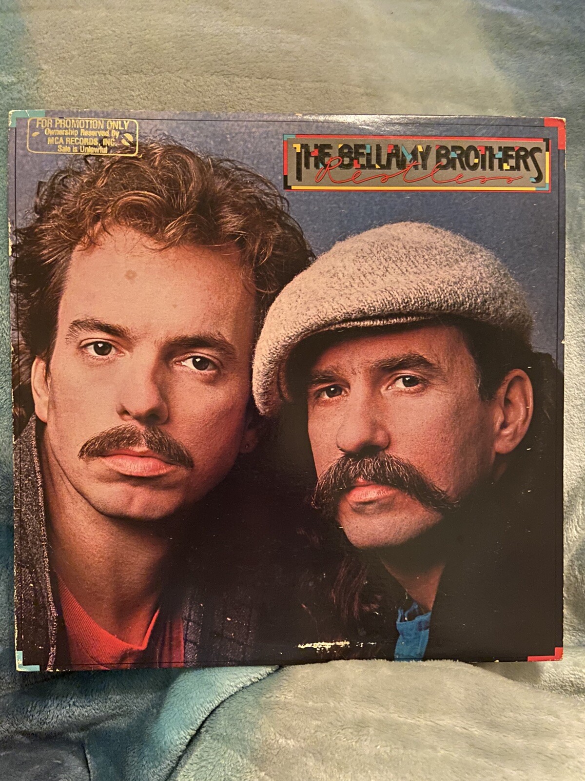 Restless by The Bellamy Brothers Vinyl, 1984 Curb PROMO Record Album