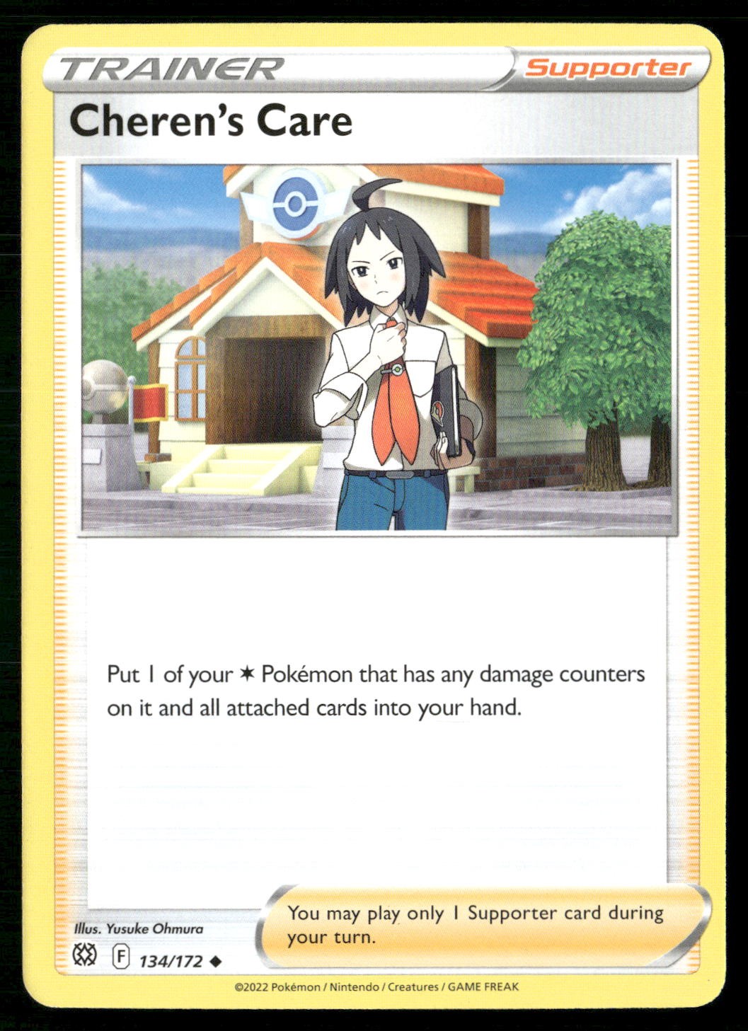 Pokemon Cheren's Care 134/172 stelle brillanti non comuni quasi come nuovo