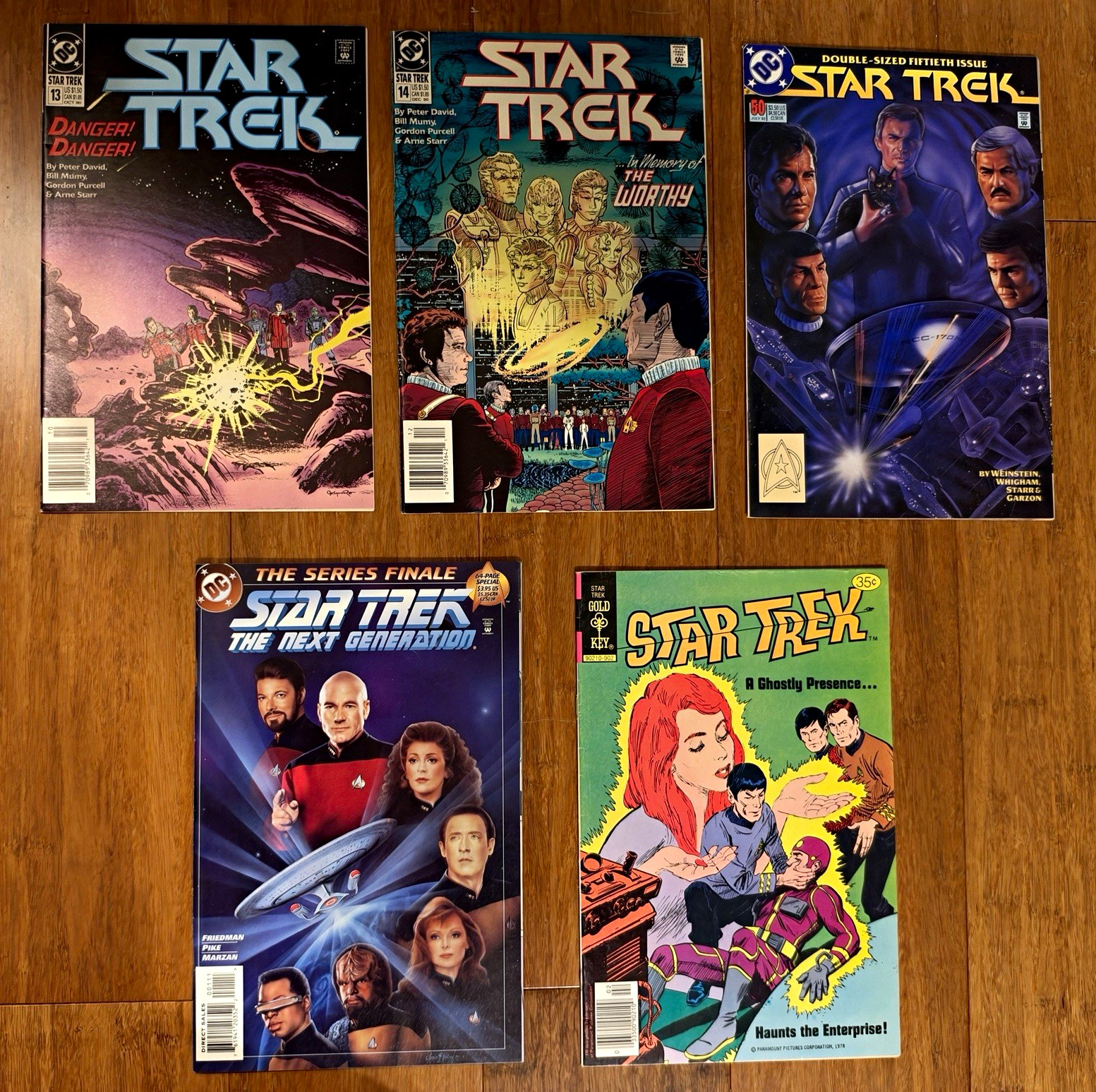 Lotto 5 fumetti Star Trek DC #13 #14 #50 TNG #80 Gold Key #2 vintage 1978