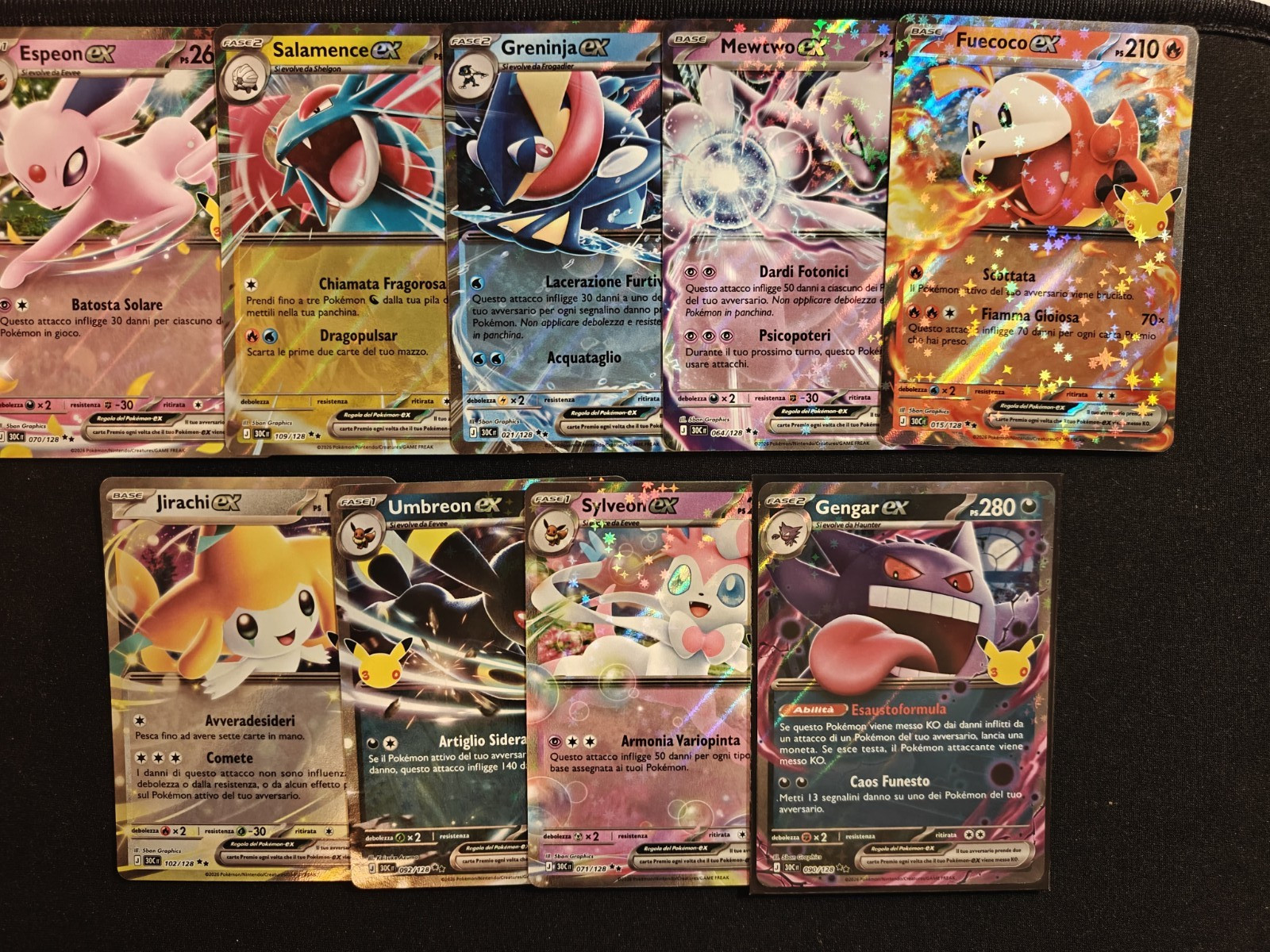 Pokémon lotto 9 carte Ex -  30° Anniversario - ITA NM