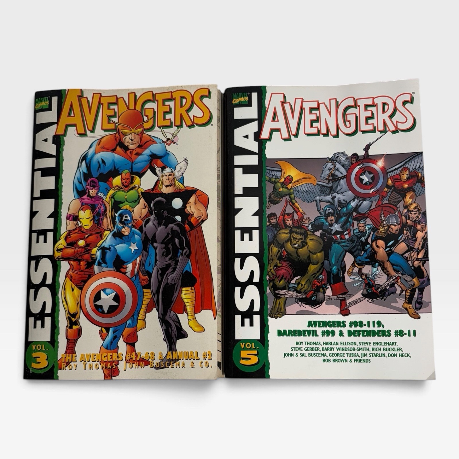 Lotto 5 TPB Marvel Essential Avengers Vol 3 Roy Thomas Buscema fumetti classici