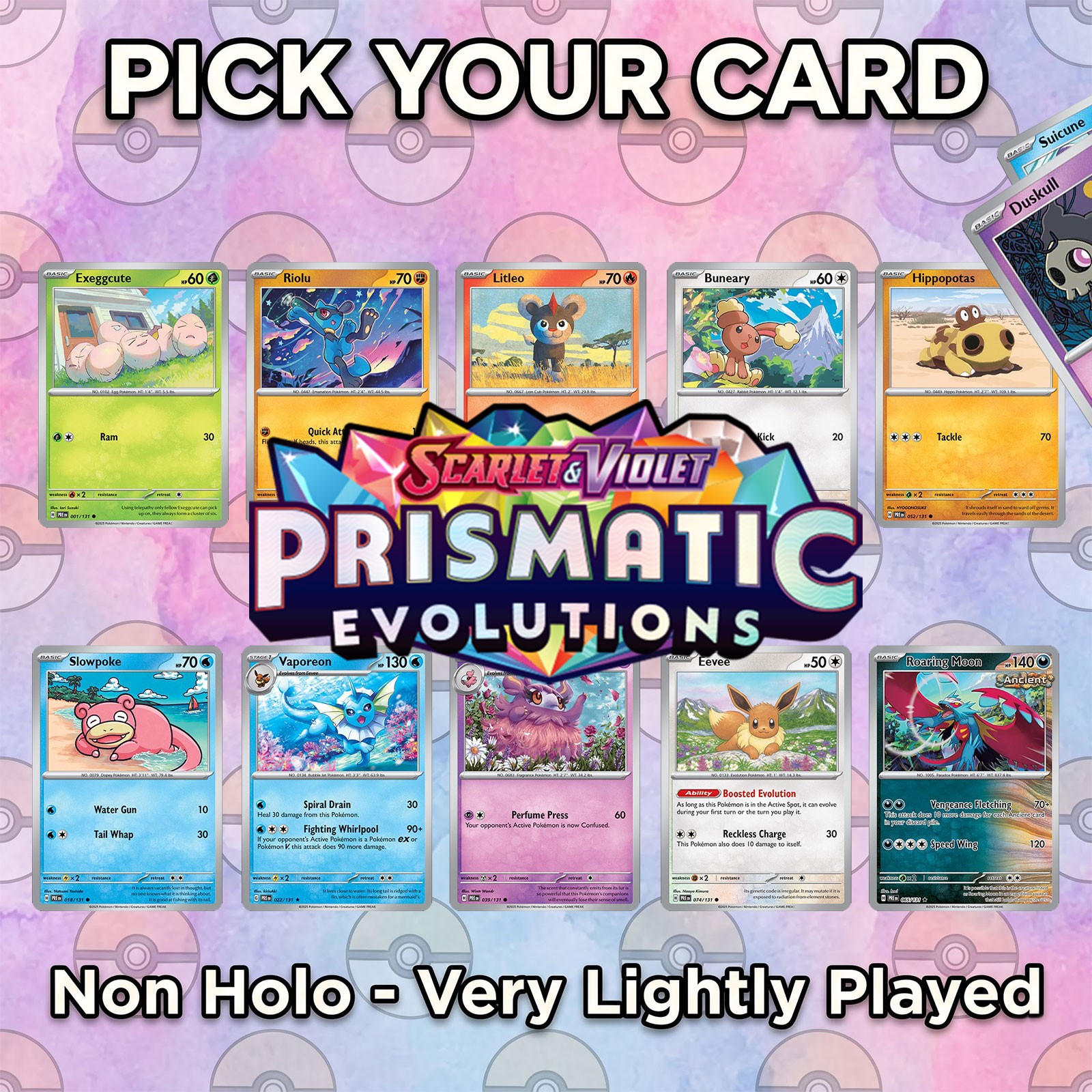 Pokemon Prismatic Evolutions Non Holo Pick Your Card 1-130 LP+ Singles