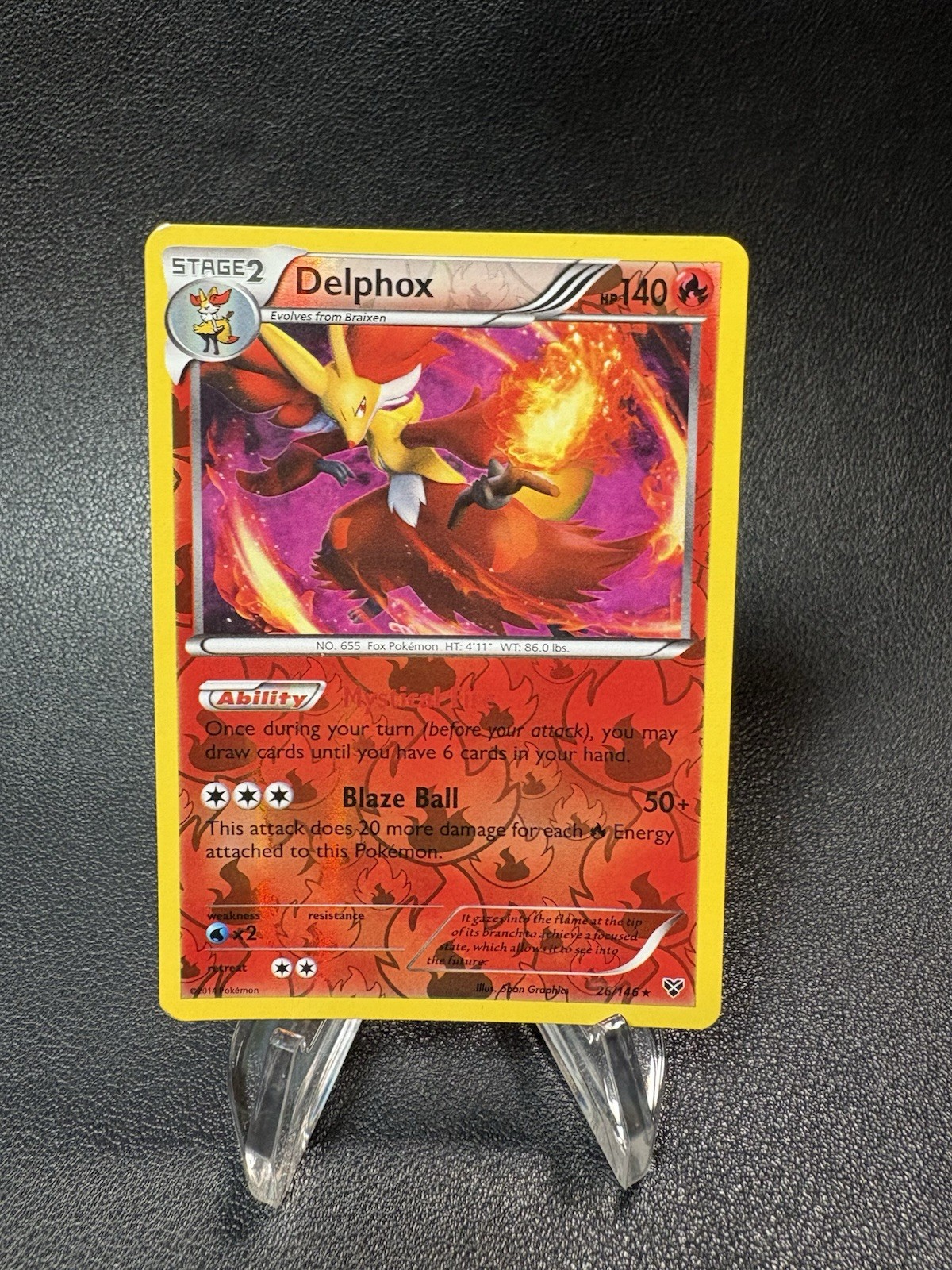 Delphox Reverse Holo Rare XY Base Set 26/146 NM Pokemon Card