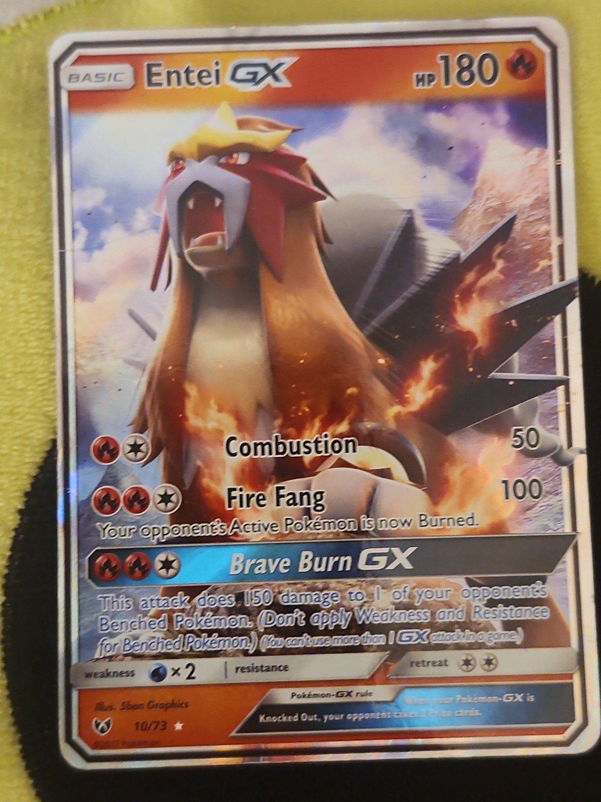 Entei GX - 10/73 - Carta Pokemon Leggende Brillanti Sole e Luna Ultra Rara