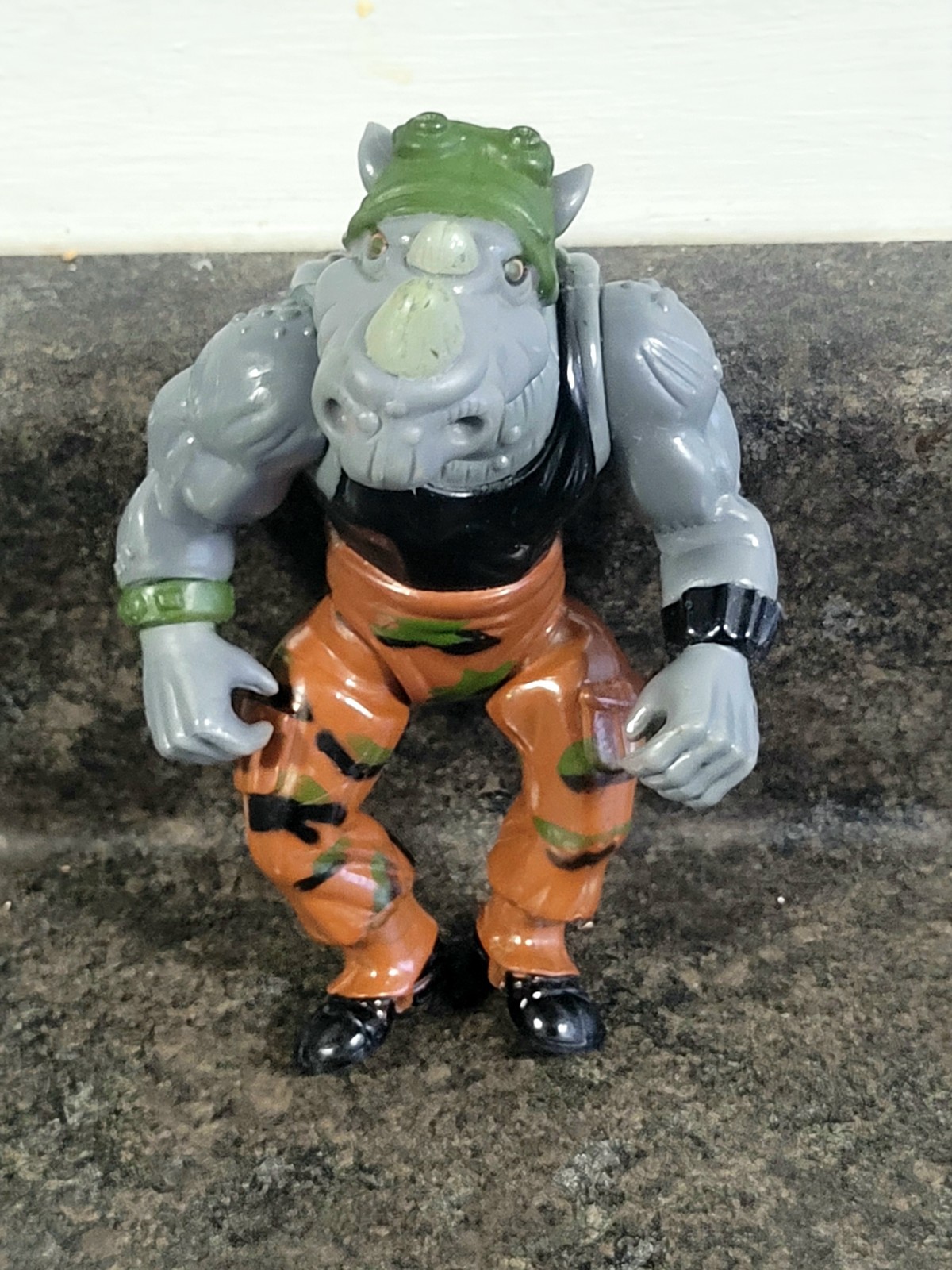 Vintage 1988 TMNT Ninja Turtles 5" Rocksteady Figure - Mirage Playmate Toys