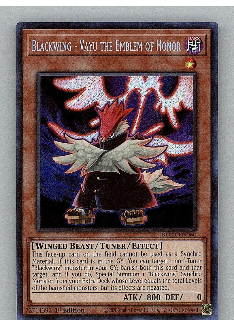 Ala Nera - Vayu l'Emblema d'Onore BLCR-EN060 Yu-Gi-Oh 1° Edizione LP