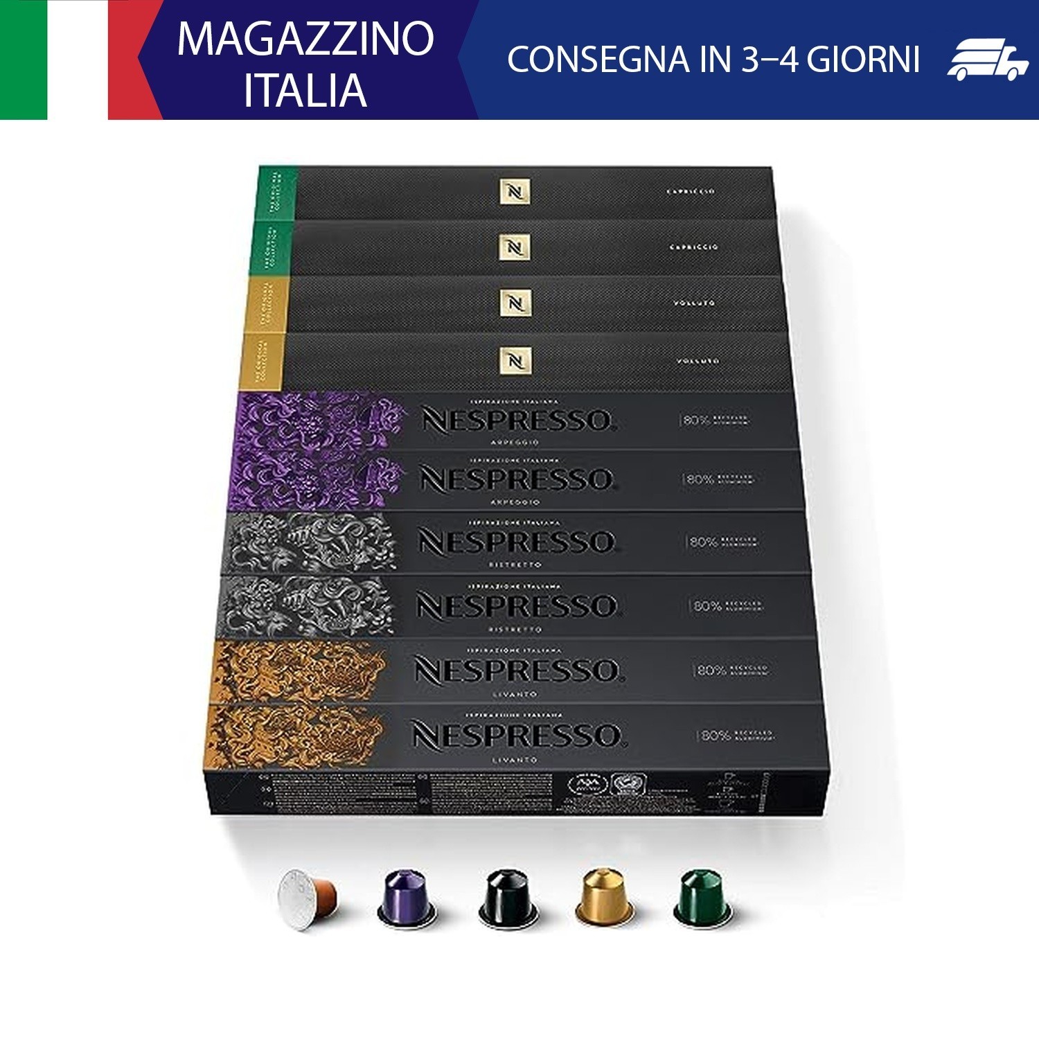 CAPSULE NESPRESSO ORIGINALI - Selezione Balanced da 100 Capsule Nespresso Caffè,