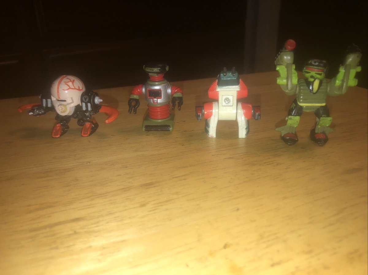 Lotto 4 Figurine Micro Machines Z-bots Vintage LGTI 1992 Pls Leggi Descrizione
