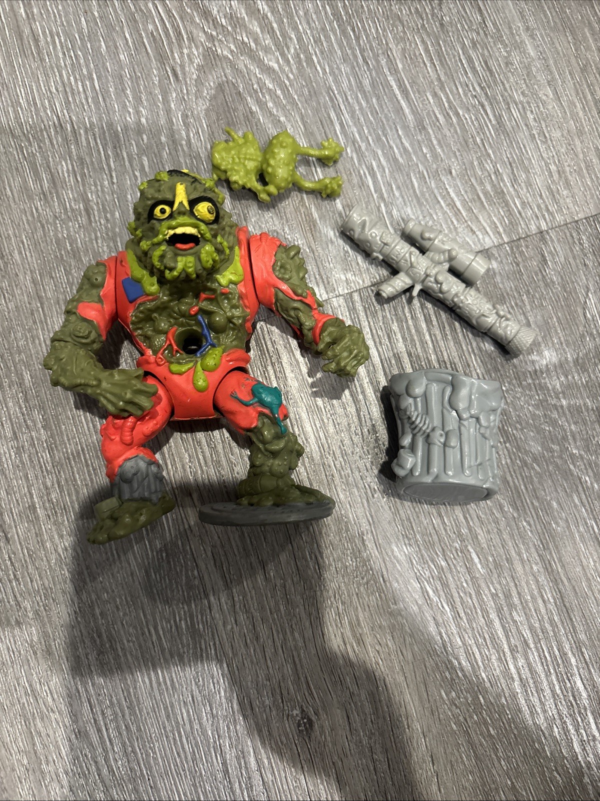TMNT Ninja Turtles Muckman 1990 Action Figure Near Complete W 3 Accessories Rare