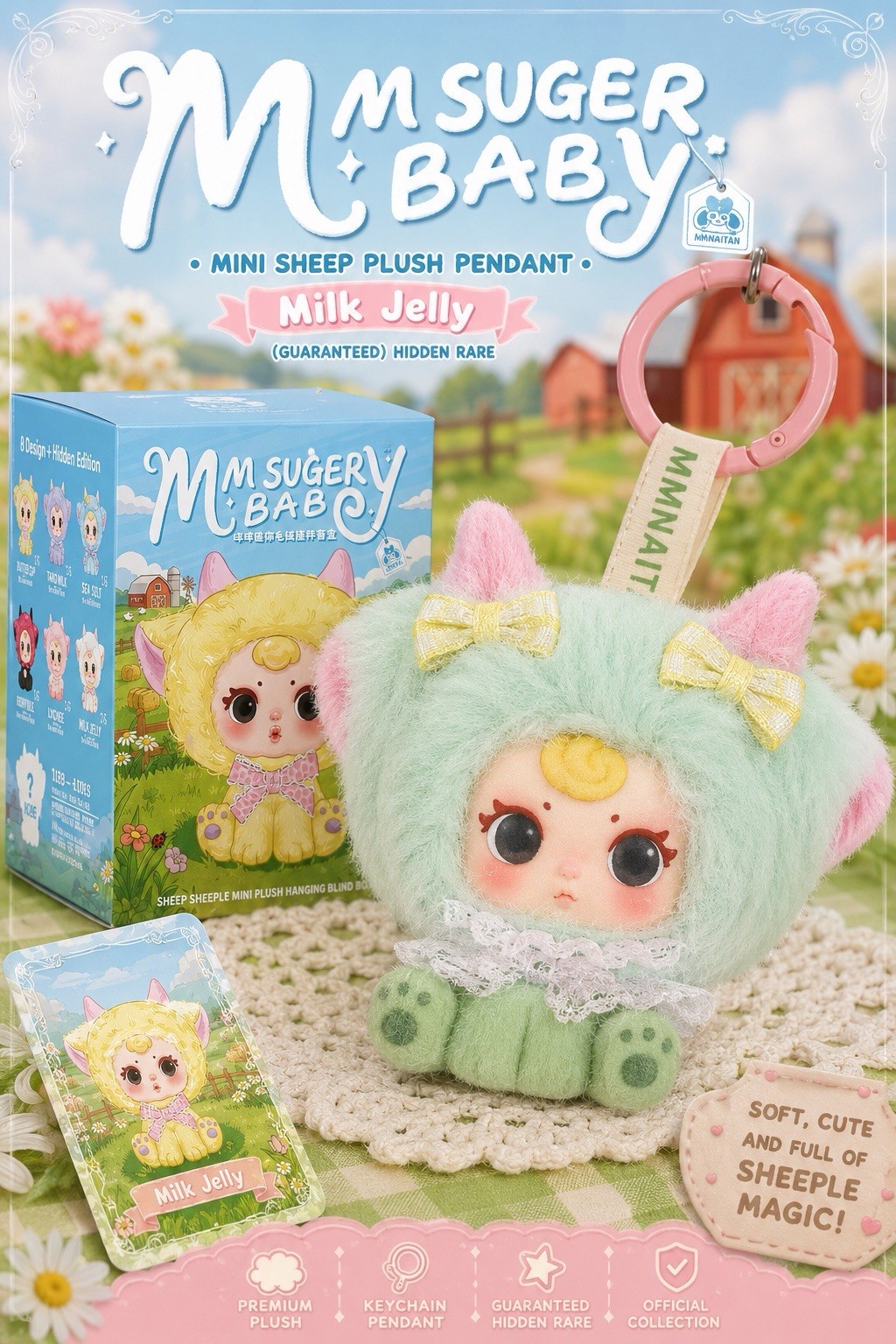 MM SUGER BABY MINI SHEEP PLUSH PENDANT MILK JELLY HIDDEN RARE BOXED NEW RARE