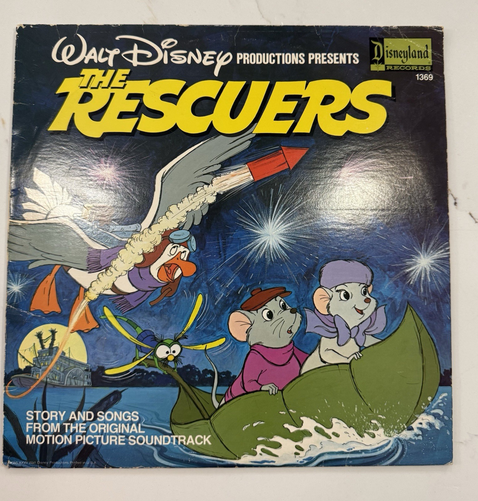 WALT DISNEY THE RESCUERS ORIGINAL SOUNDTRACK 12" LP VG+ VINYL RECORD 1977