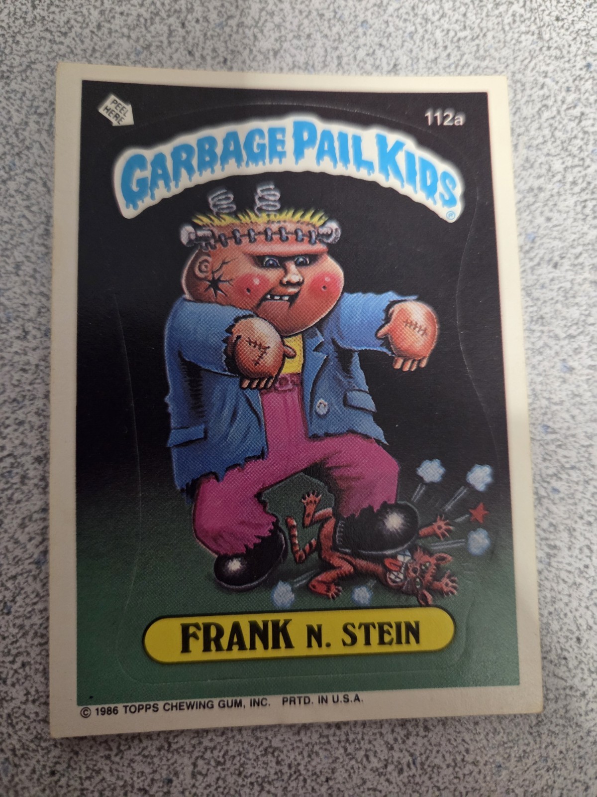 1986 Garbage Pail Kids Frank N Stein OS3 Card 112a Frankenstein Monster