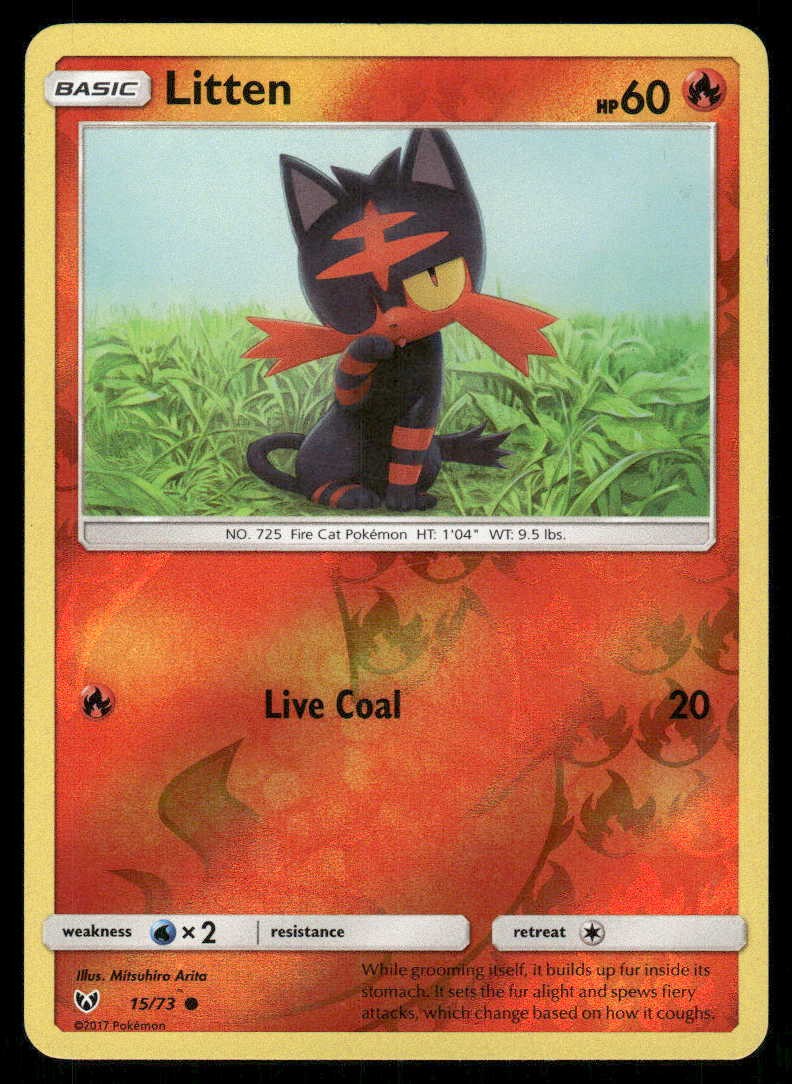 POKEMON LITTEN SHINING LEGENDS 15/73 REVERSE HOLO C LP