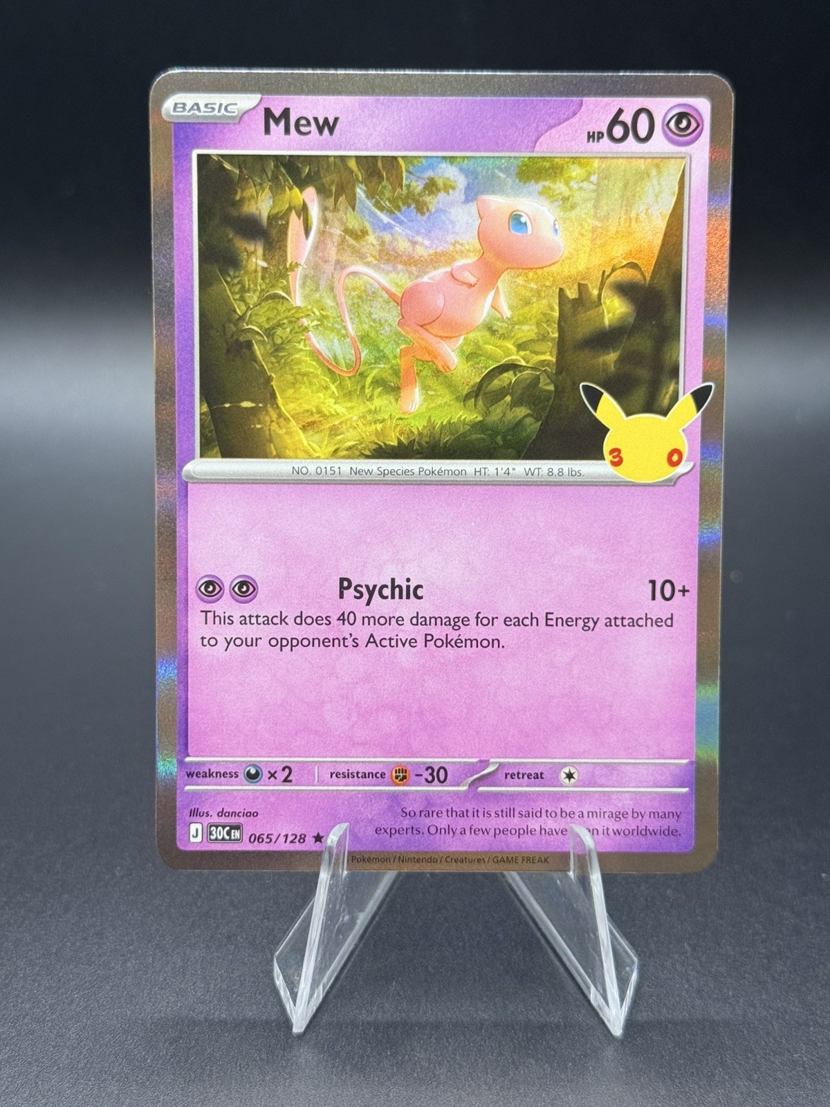 Mew 065/128 Pokemon 30th Celebration Holo Rare