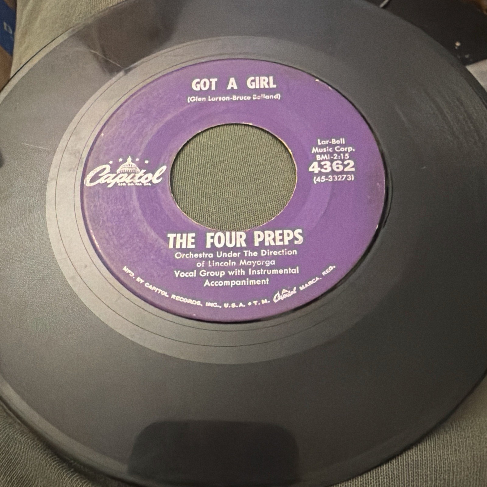 The Four Preps: "Got A Girl" / "(Wait Till You) Hear It From Me" - VG+ plays NM!