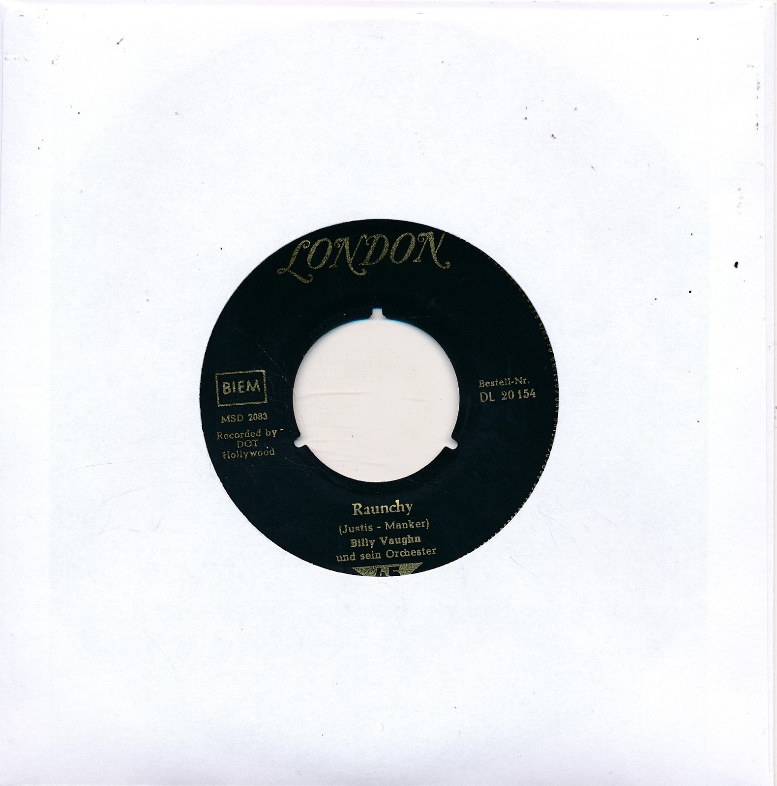 Raunchy / Sail Along Silvery Moon - Billy Vaughn - LC Single 7" Vinyl 214/01