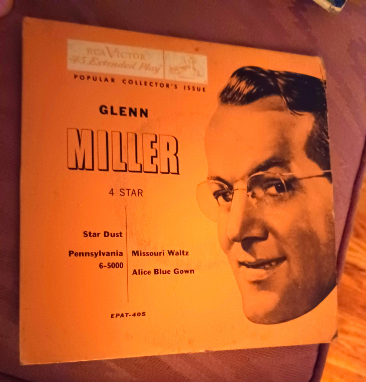 GLENN MILLER 4 STAR RCA VICTOR 7" 45 RPM VINYL EP EPAT-405 Picture SLEEVE Vg