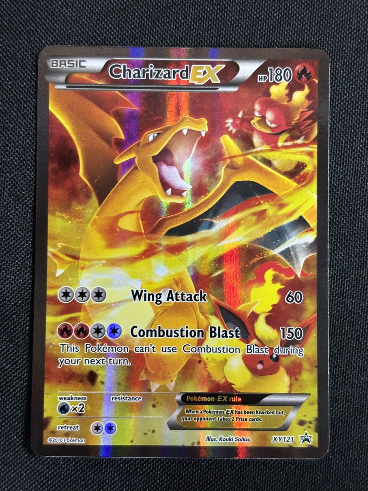  Carta Promo CHARIZARD EX XY121 Pokemon Stella Nera COLLEZIONE ROSSA E BLU