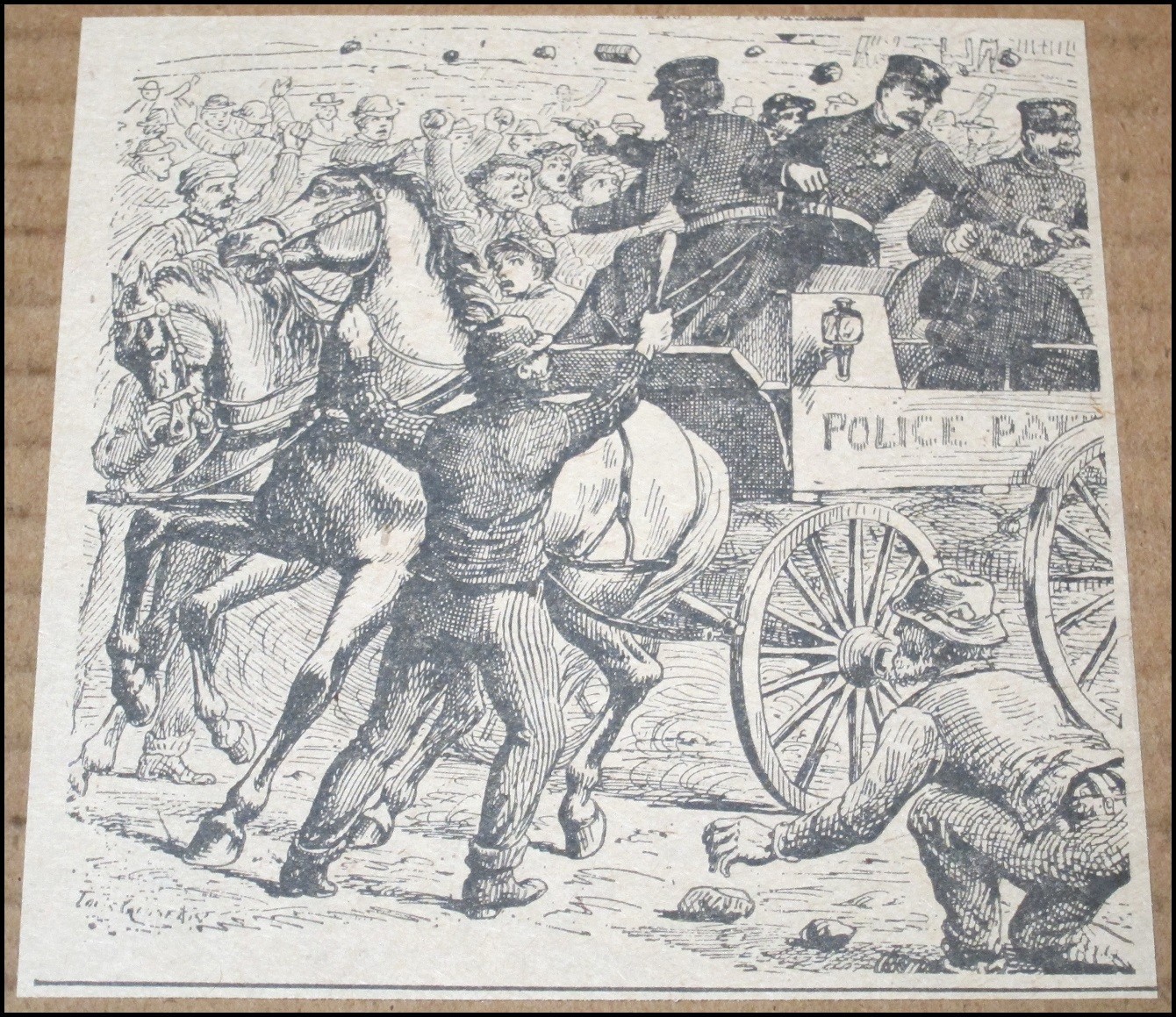 1976 Haymarket Riot Chicago 1886 Newspaper Clipping 4.25"x4.25" Vintage History