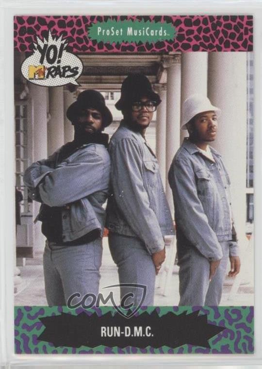 1991 Pro Set MusiCards Yo! MTV Raps Run-DMC #69 0os7