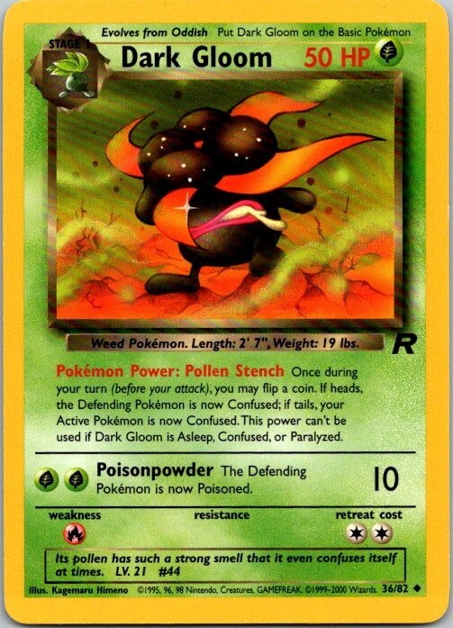 Pokemon Dark Gloom 36/82 Uncommon Team Rocket see Scan