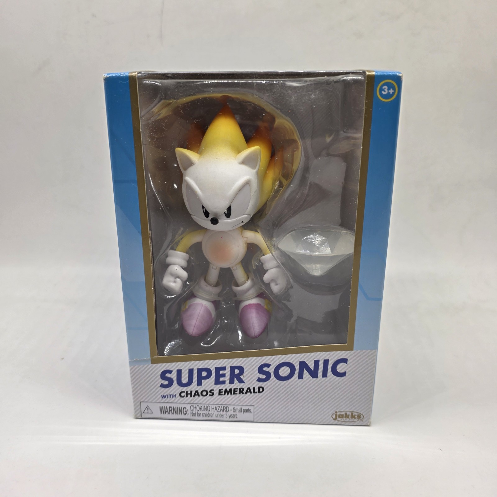 Jakks Gold Sonic The Hedgehog Super Sonic With Chaos Emerald New In Box
