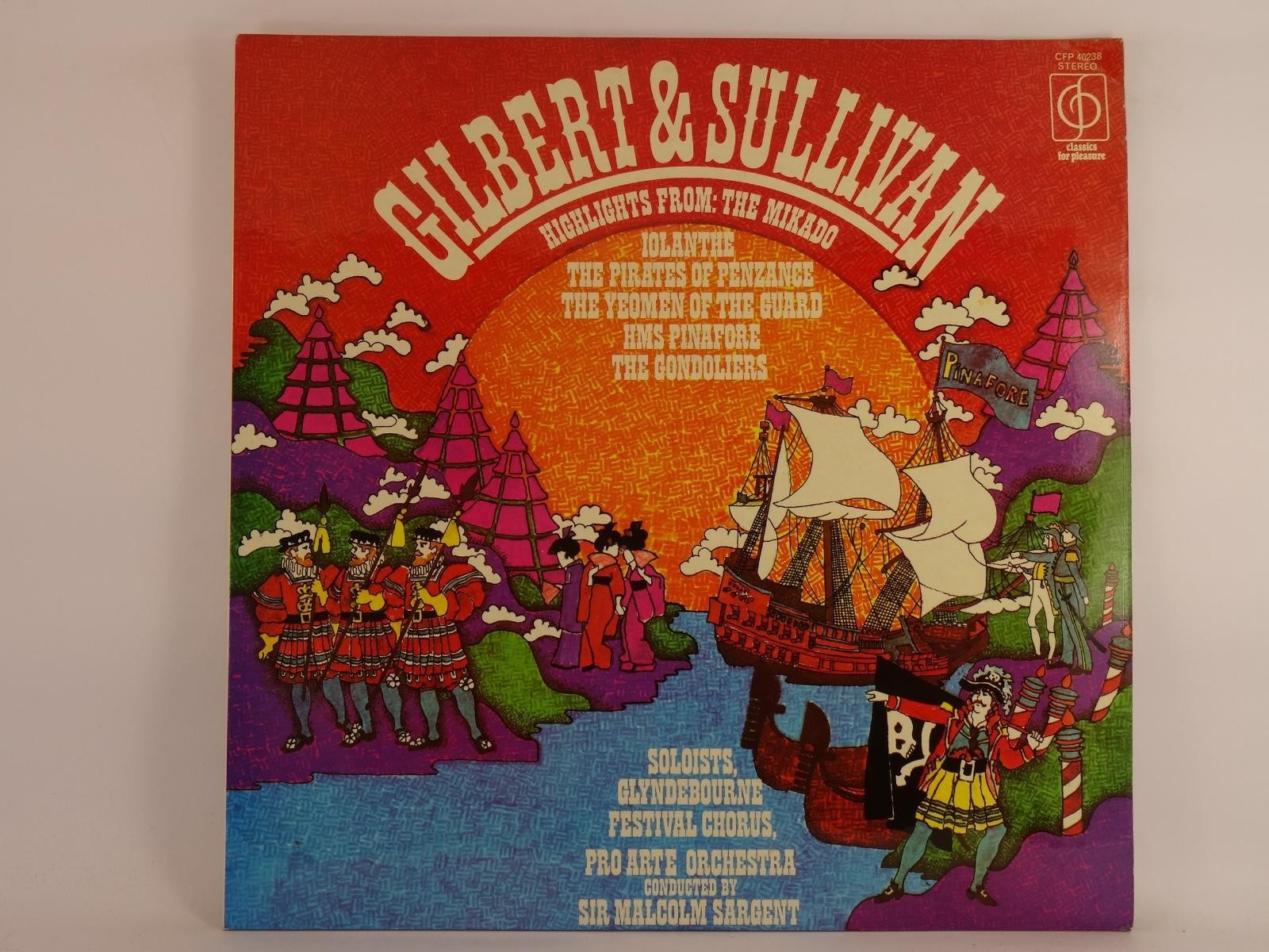 SIR MALCOLM SARGENT GILBERT & SULLIVAN HIGHLIGHTS (338) 20+ Track LP including P