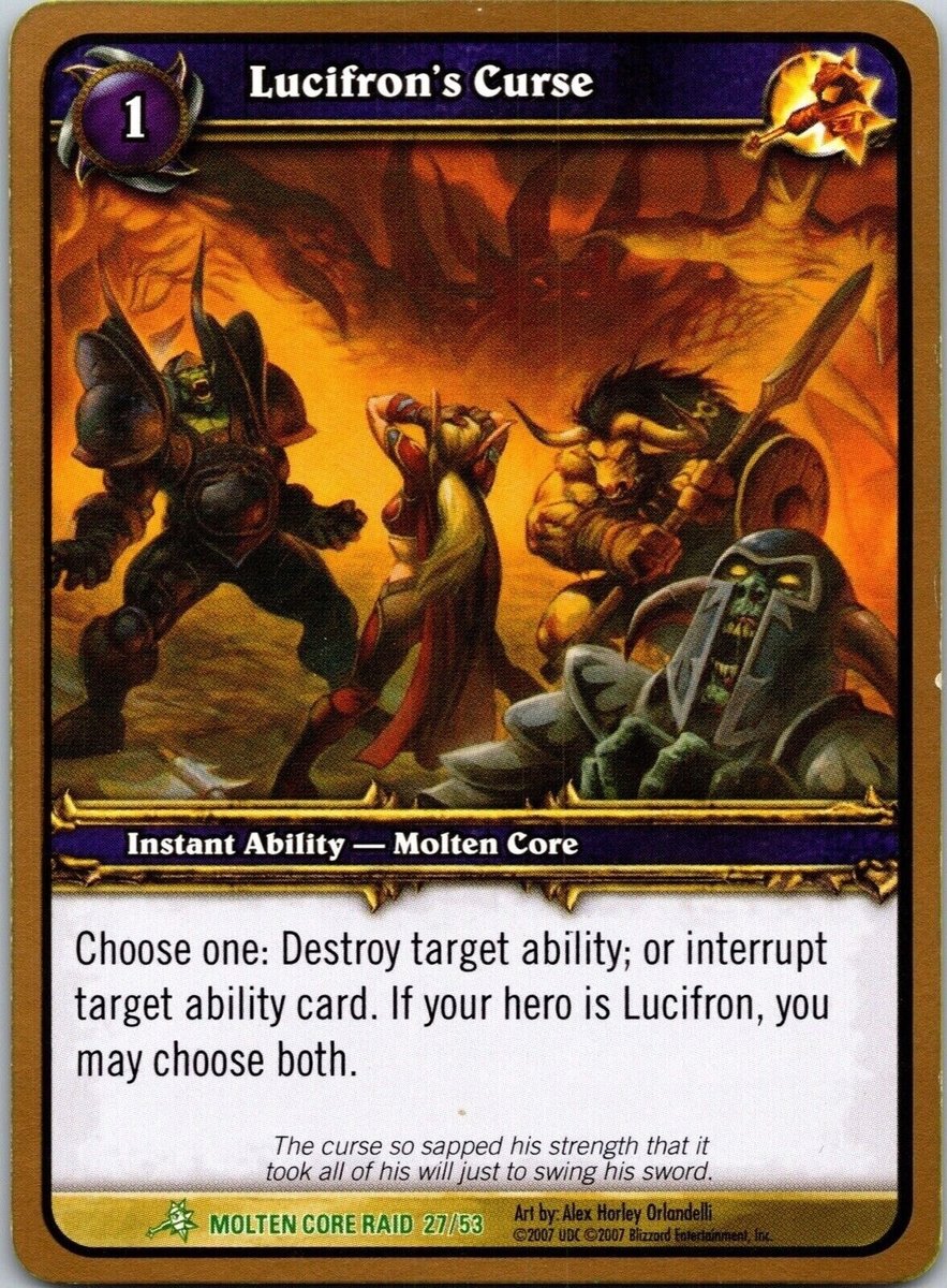 2007 Lucifron's Curse 27 Mondo della Mascotte da Battaglia Non Comune WOW CCG