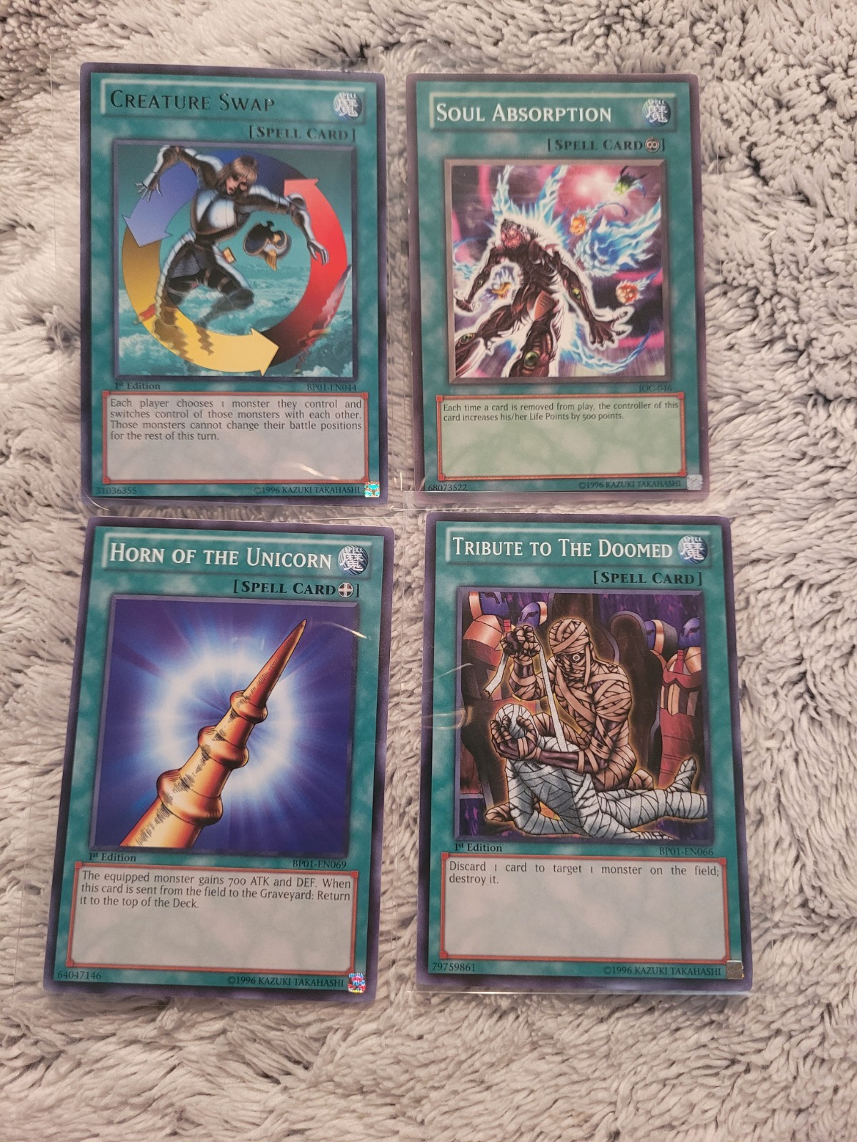 Yu-Gi-Oh! Lotto incantesimi retrò vecchia scuola - scambio creature rare + 3 beni comuni vintage