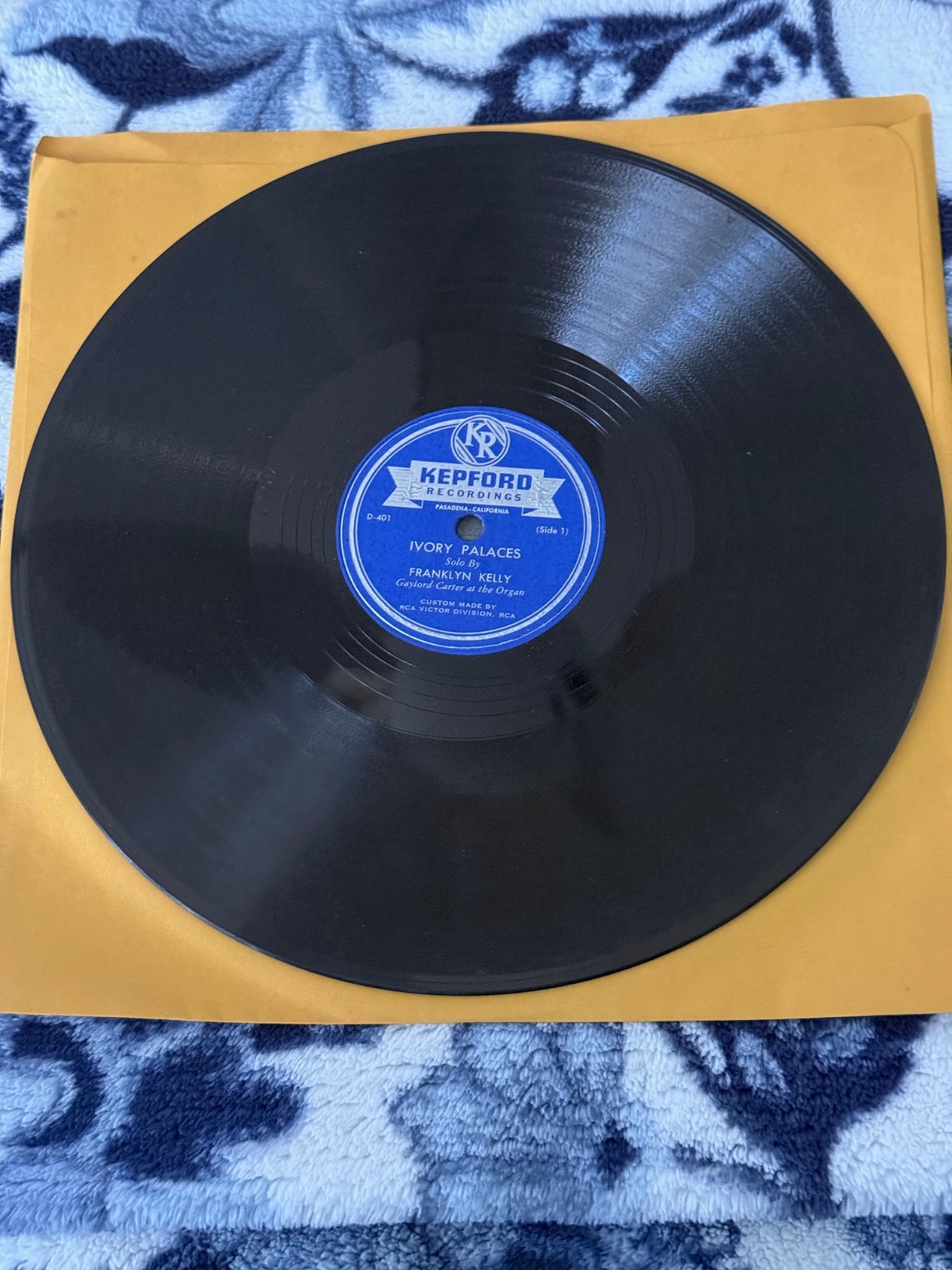 #13 KEPFORD Record 78 Rpm Franklyn Kelly IVORY PALACES / SWEET IS THE PROMISE