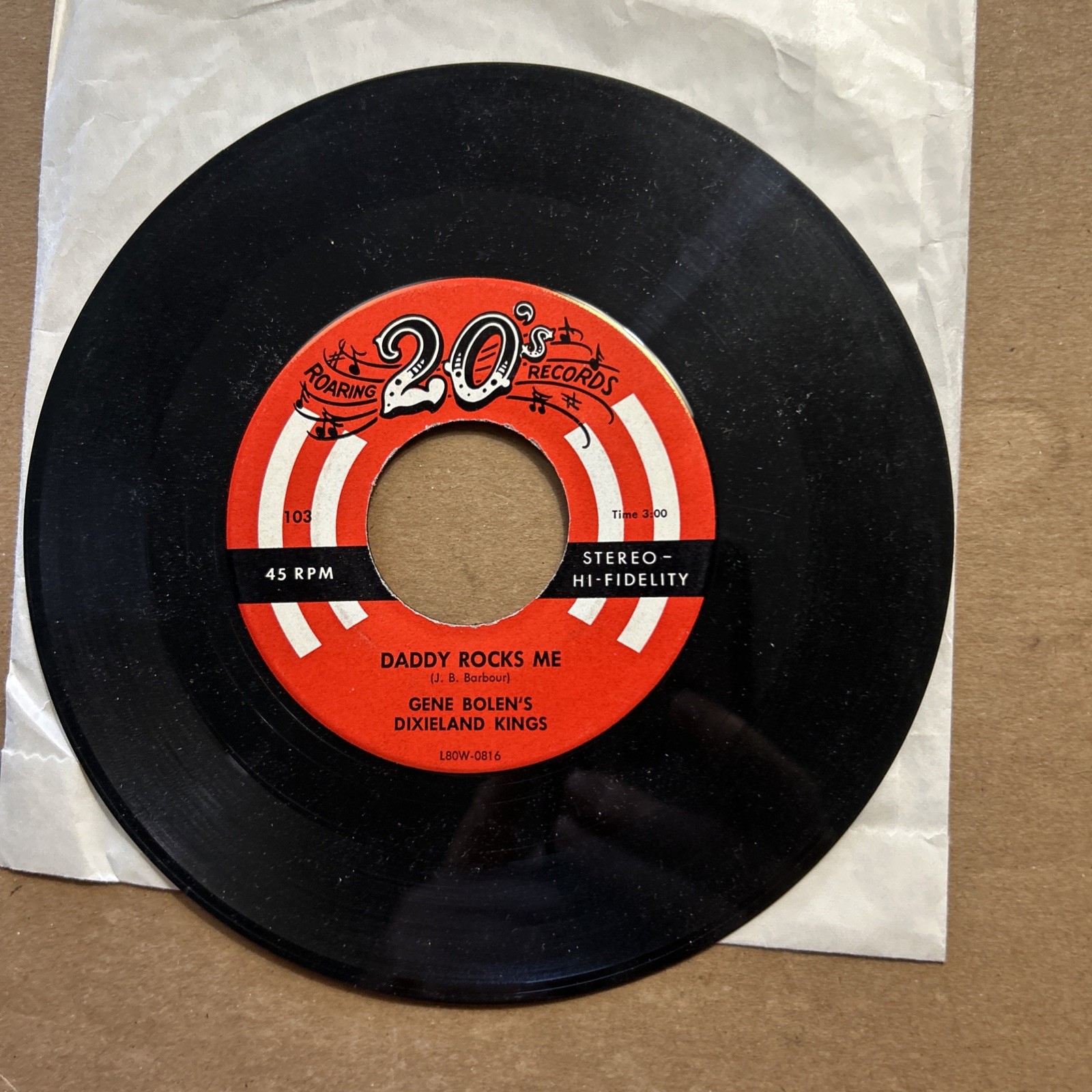 Gene Bolen's Dixieland Kings Martinique/Daddy Rocks Me Rolling 20S Records 45