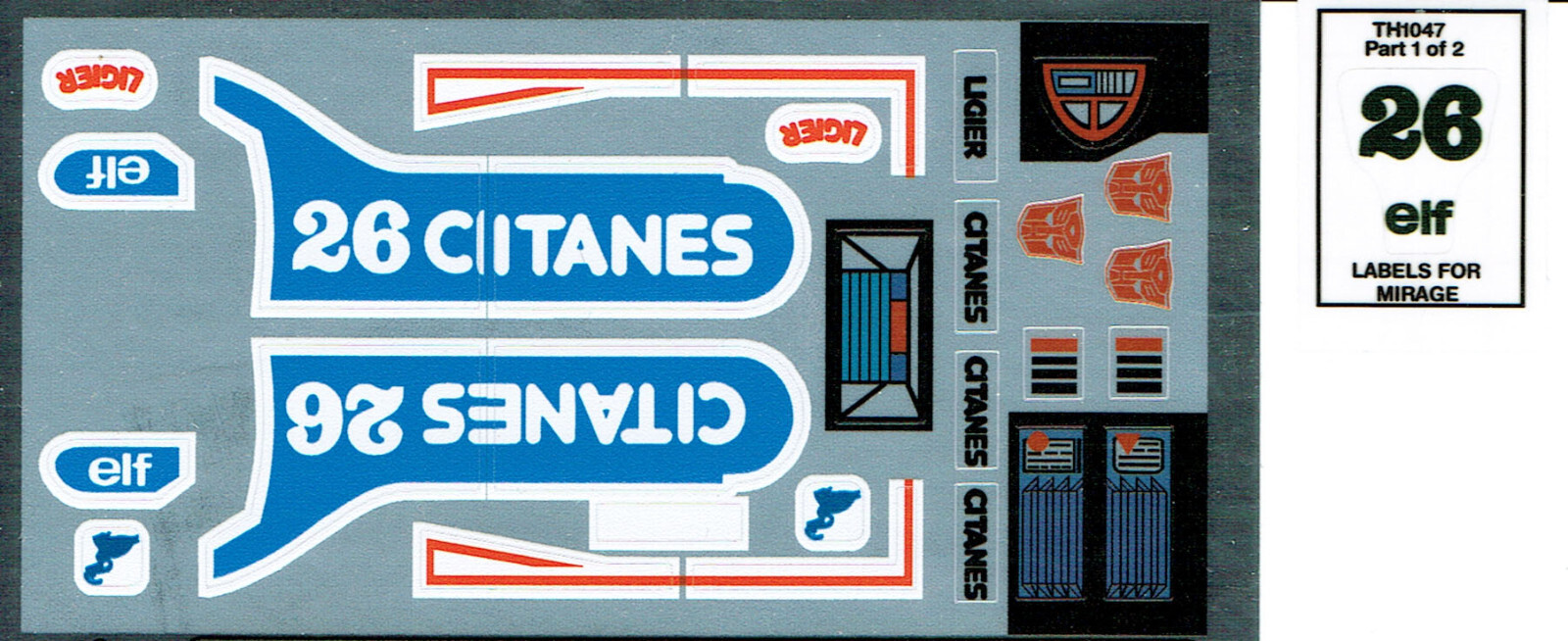 TRANSFORMERS GENERAZIONE 1, G1 RICAMBI AUTOBOT MIRAGE REPRO ETICHETTE   
