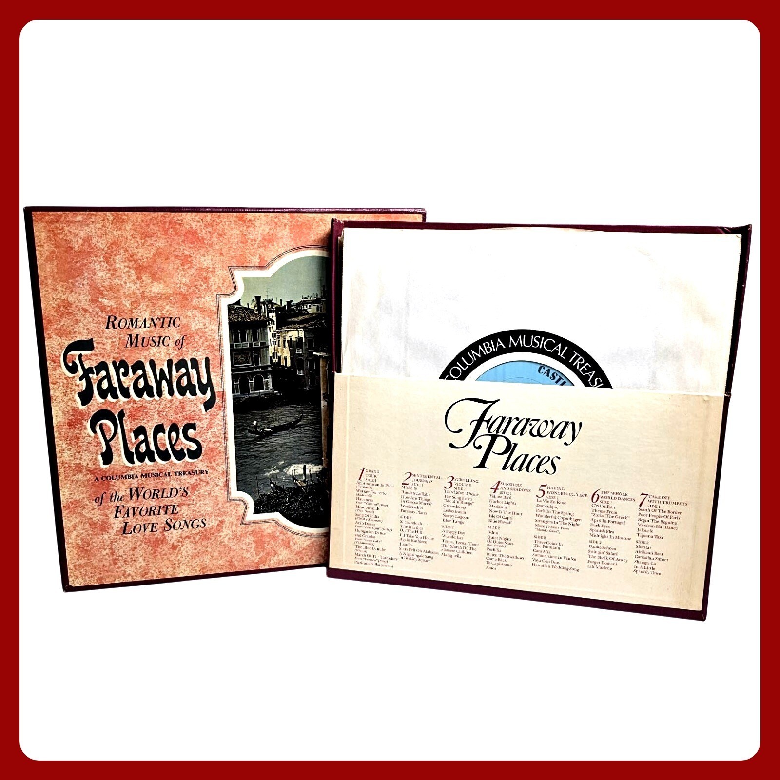 Columbia Romantic Music Of Faraway Places 7 LP Vinyl Record Box Set VTG P7S 5082