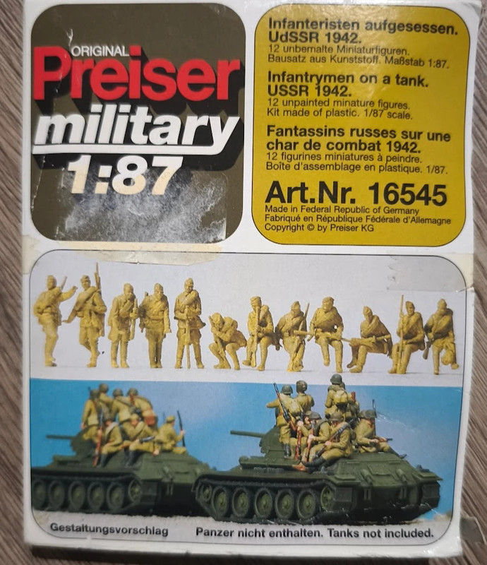 Preiser Military 16545 Fantassins Russes sur Char USSR 1942 1/87 Neuf en Boîte